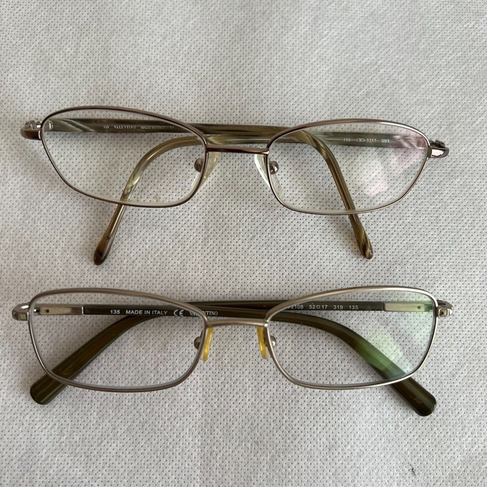 Valentino LOT 2 VALENTINO Eyeglasses Made in Italy 52-17-135 Size ONE SIZE - 1 Thumbnail