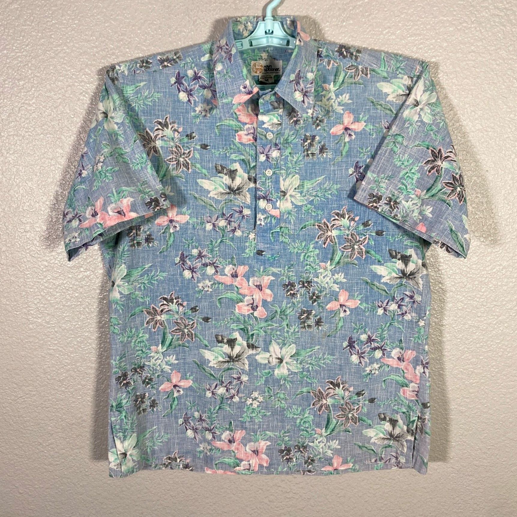 Reyn Spooner Red Reversible Floral Hawaiian offers Pullover Button Shirt MED