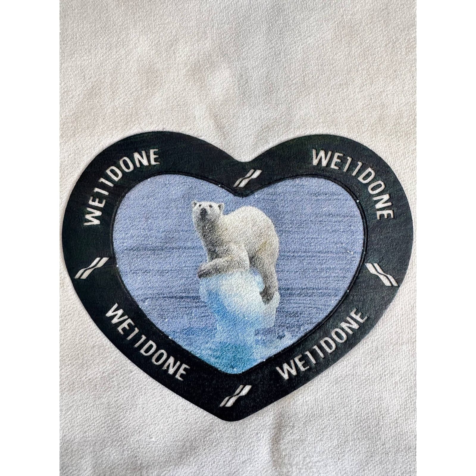 WE11DONE WE11DONE Polar Bear Heart Thermal Sweatshirt Size US XL / EU 56 / 4 - 5 Thumbnail