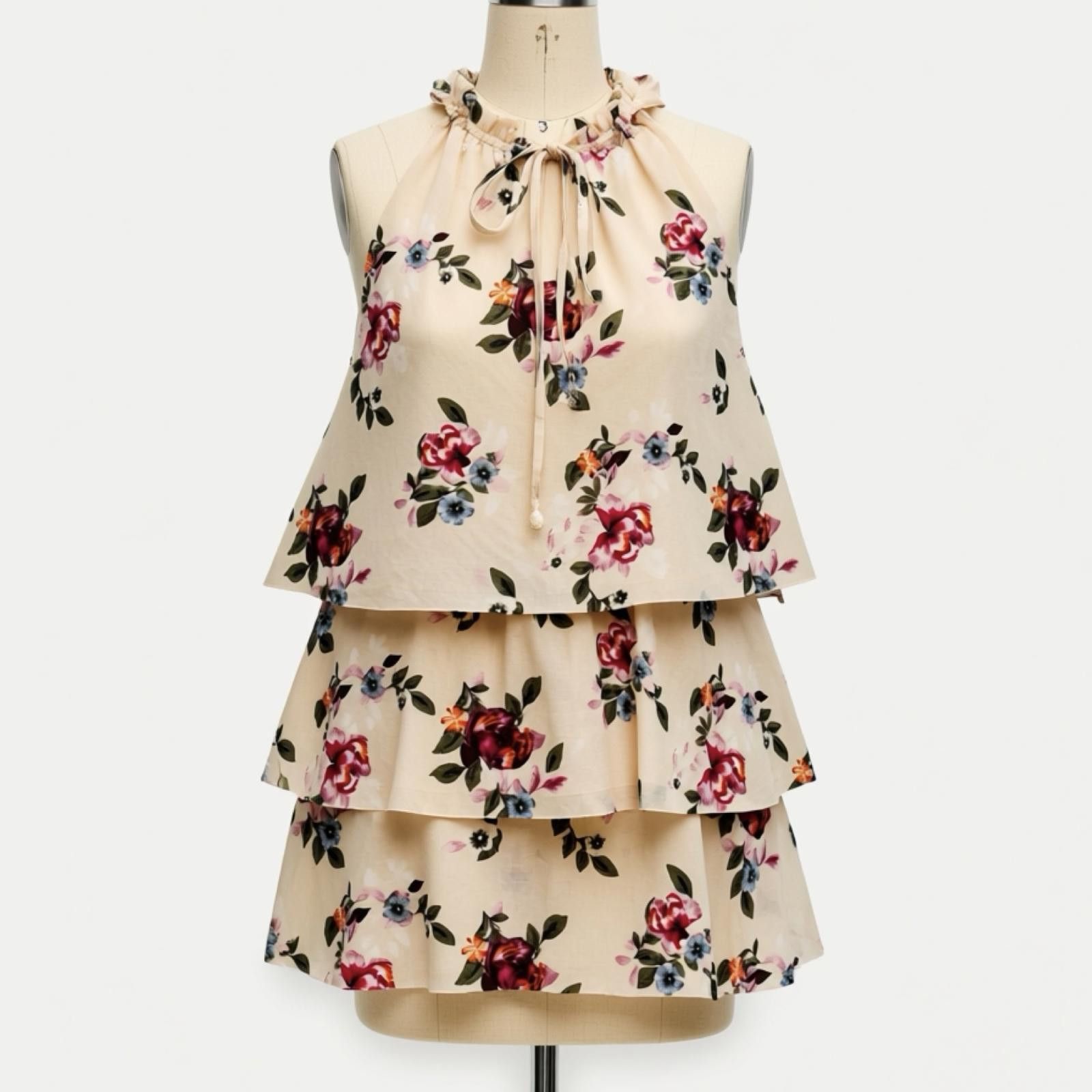 Other White House Black Market Floral Tiered Ruffle Dress Medium Size M / US 6-8 / IT 42-44 - 1 Thumbnail