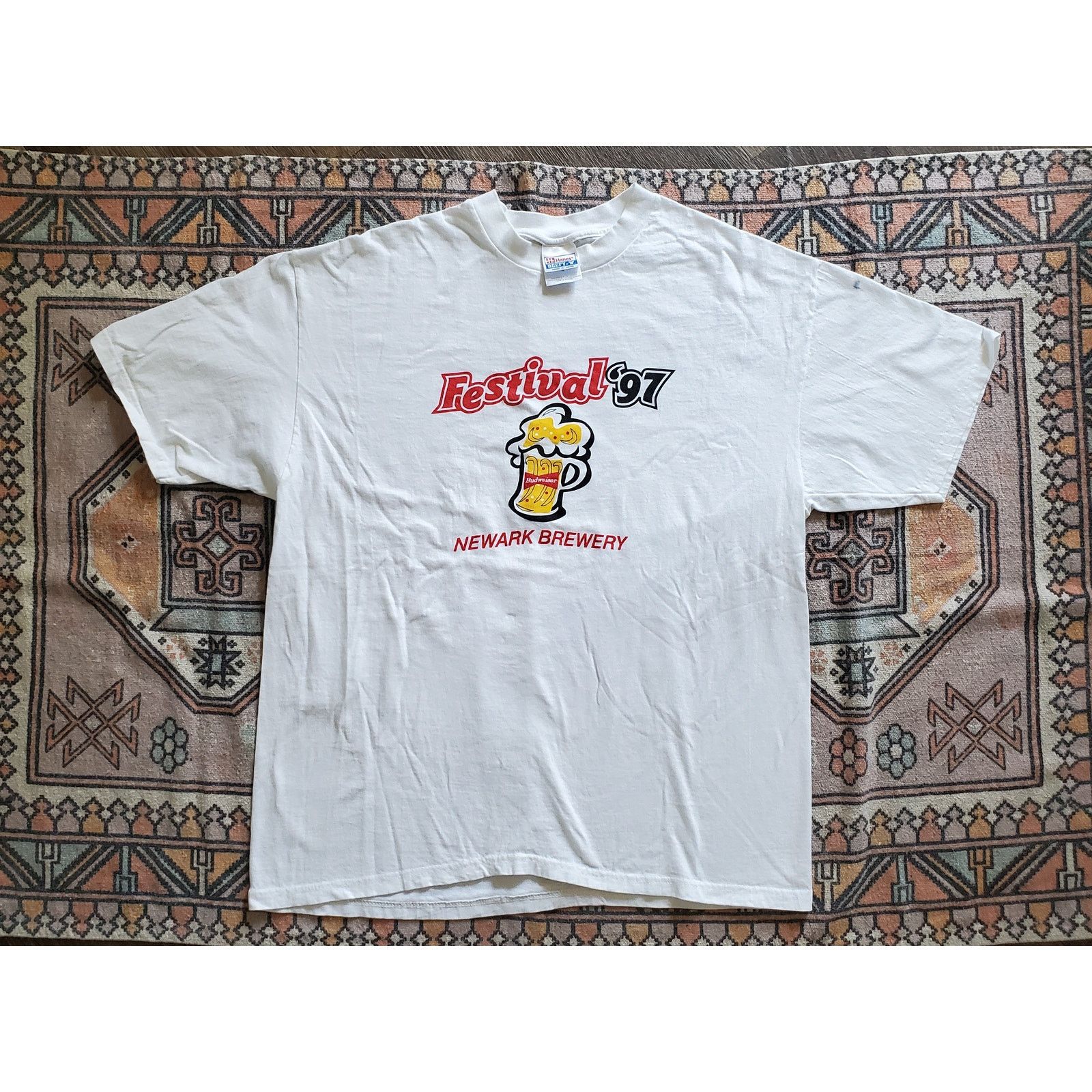 Hanes Newark Brewery Festival Budweiser 1997 Vintage Shirt XL Size US XL / EU 56 / 4 - 1 Thumbnail