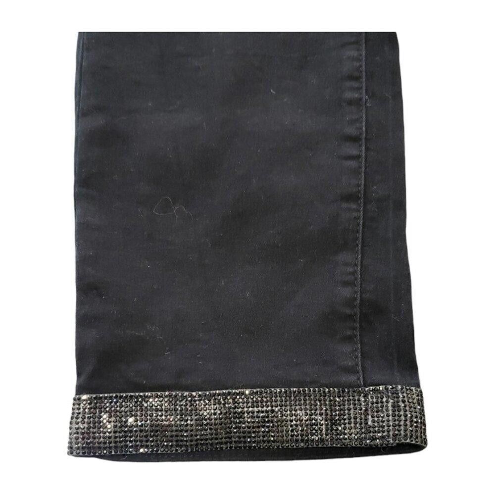 Designer CT1489 Ethyl Black Rhinestone Rimmed Cuff & Pocket Jean 8 Size 30" / US 8 / IT 44 - 2 Thumbnail