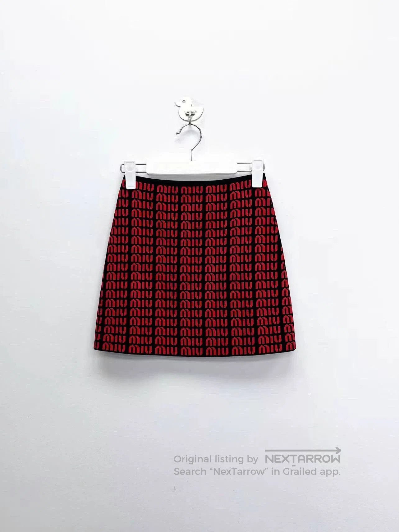 Miu Miu Miu Miu Black Red Logo Knit A. Size 35" - 1 Thumbnail