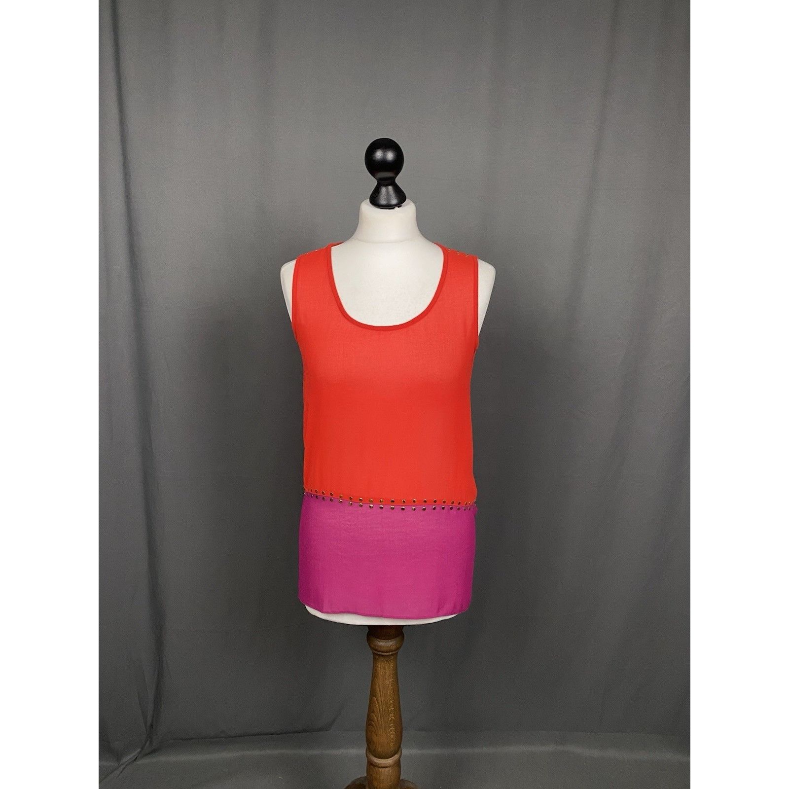 Alexander McQueen Alexander McQueen Women's Red Purple Sleeveless Tunic Dress Size S / US 4 / IT 40 - 3 Thumbnail
