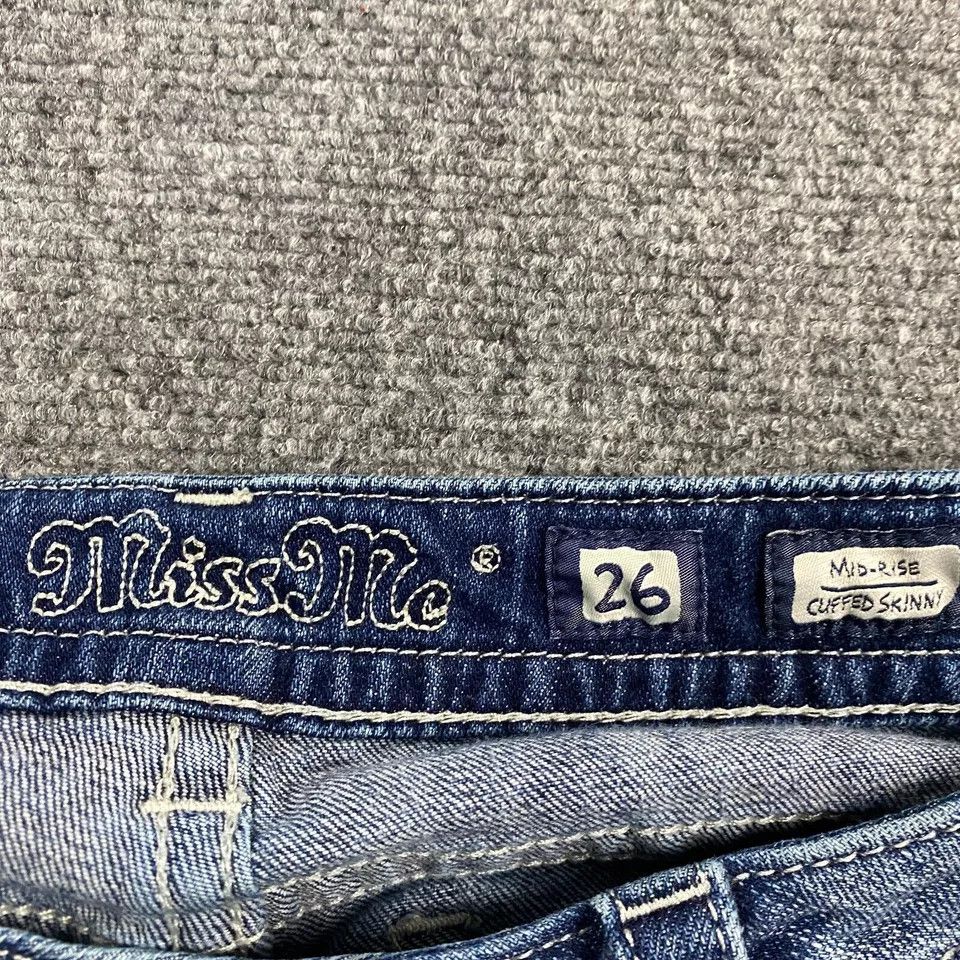 Miss Me Miss Me Jeans Womens 26 Denim Blue Mid Rise Cuffed Skinny Size 26" / US 2 / IT 38 - 8 Thumbnail