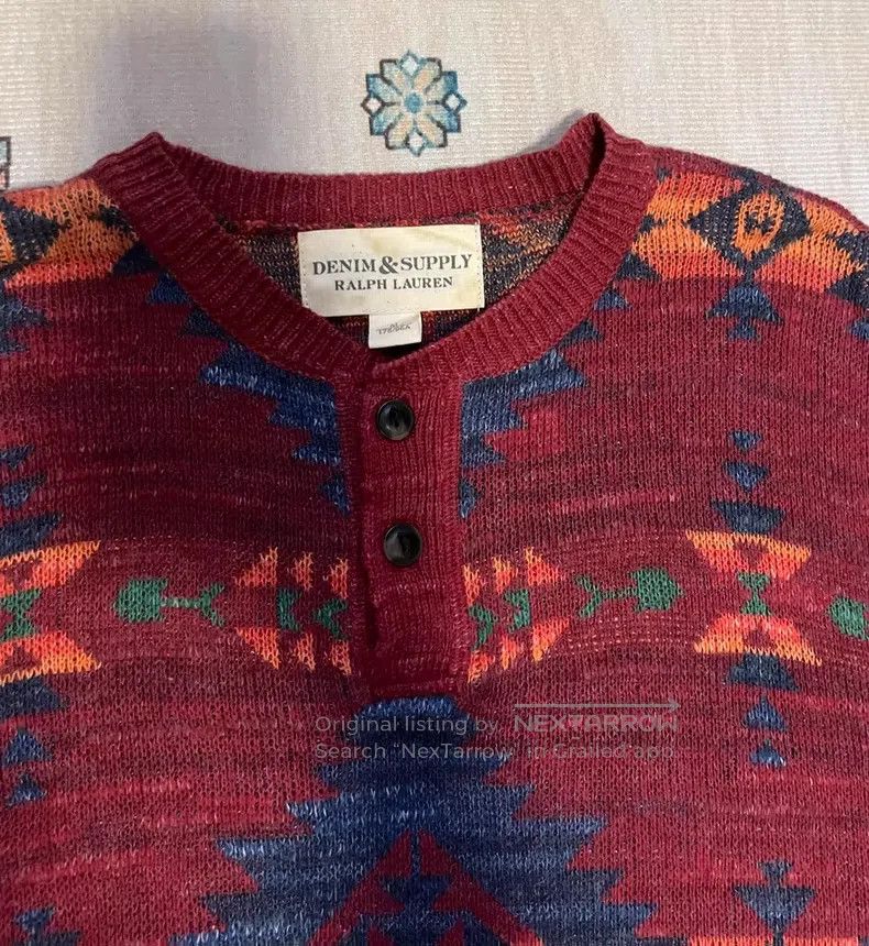 RRL Ralph Lauren RRL Ralph Lauren Henley collar striped long-sleeved Navajo Size US M / EU 48-50 / 2 - 7 Thumbnail