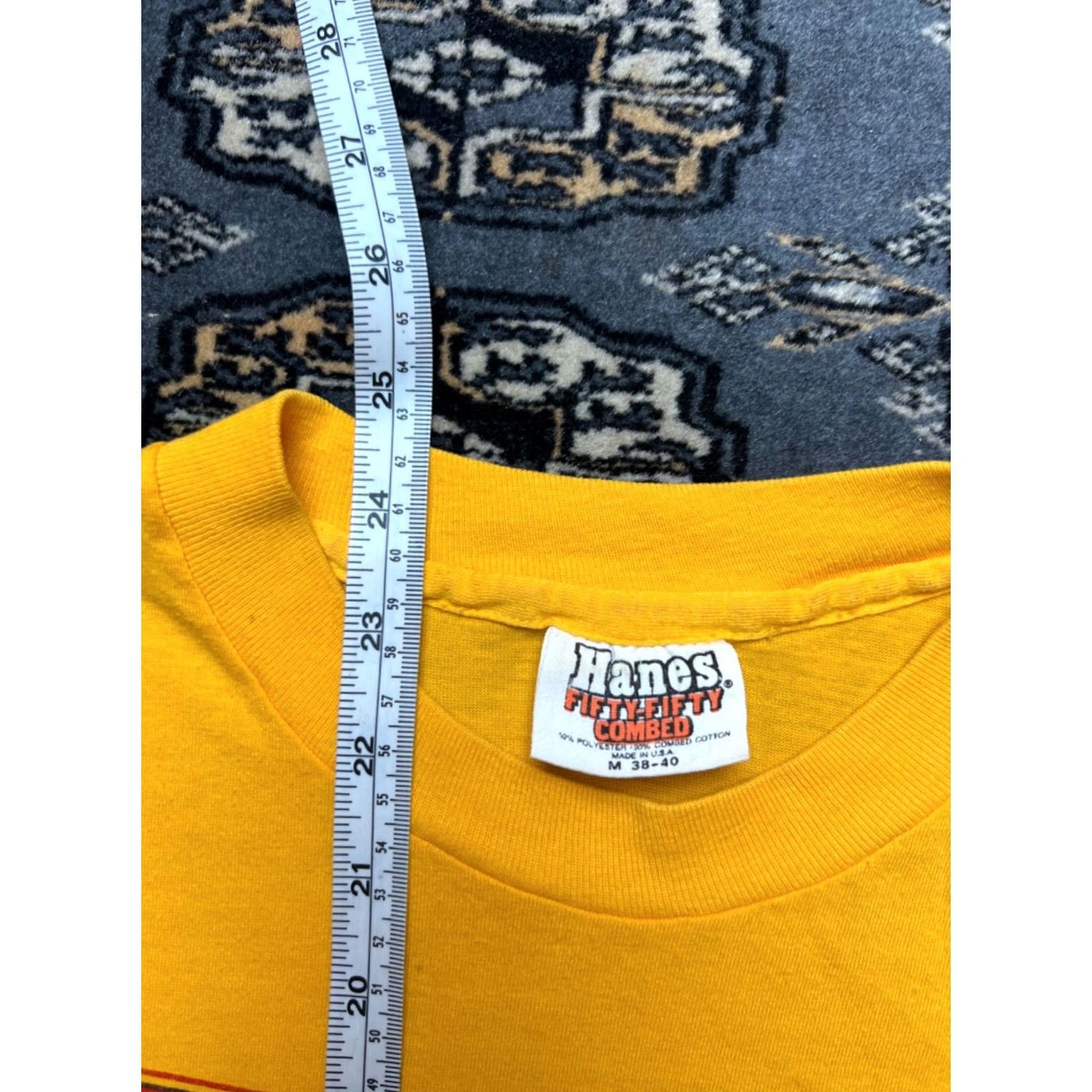 Nike VINTAGE Nike Cascade Runoff Geisha Hanes Fifty Fifty Graphic Shirt Unisex M USA Made 1980s Yellow Graphic Tee Size US M / EU 48-50 / 2 - 4 Thumbnail