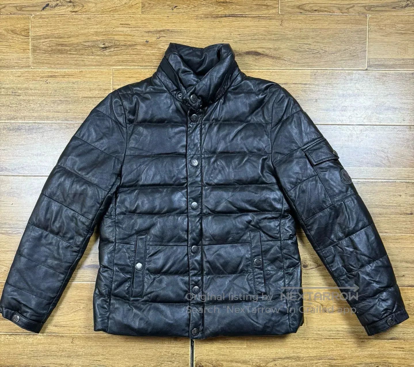 Moncler Moncler Black Leather Down Jacket. Size US S / EU 44-46 / 1 - 1 Thumbnail