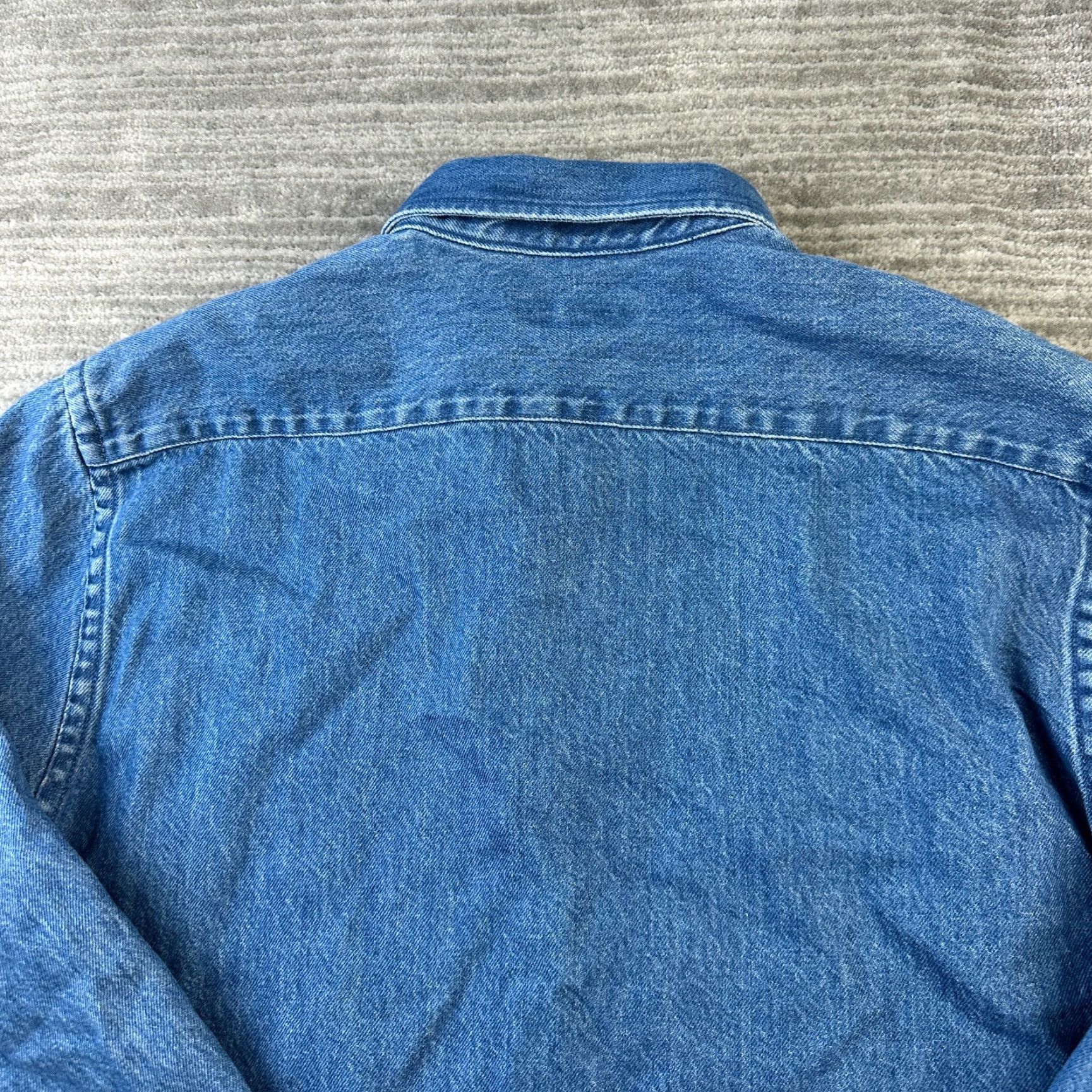 Express Express Shirt Mens Medium Blue Heavyweight Denim Shacket Button Size US M / EU 48-50 / 2 - 6 Thumbnail