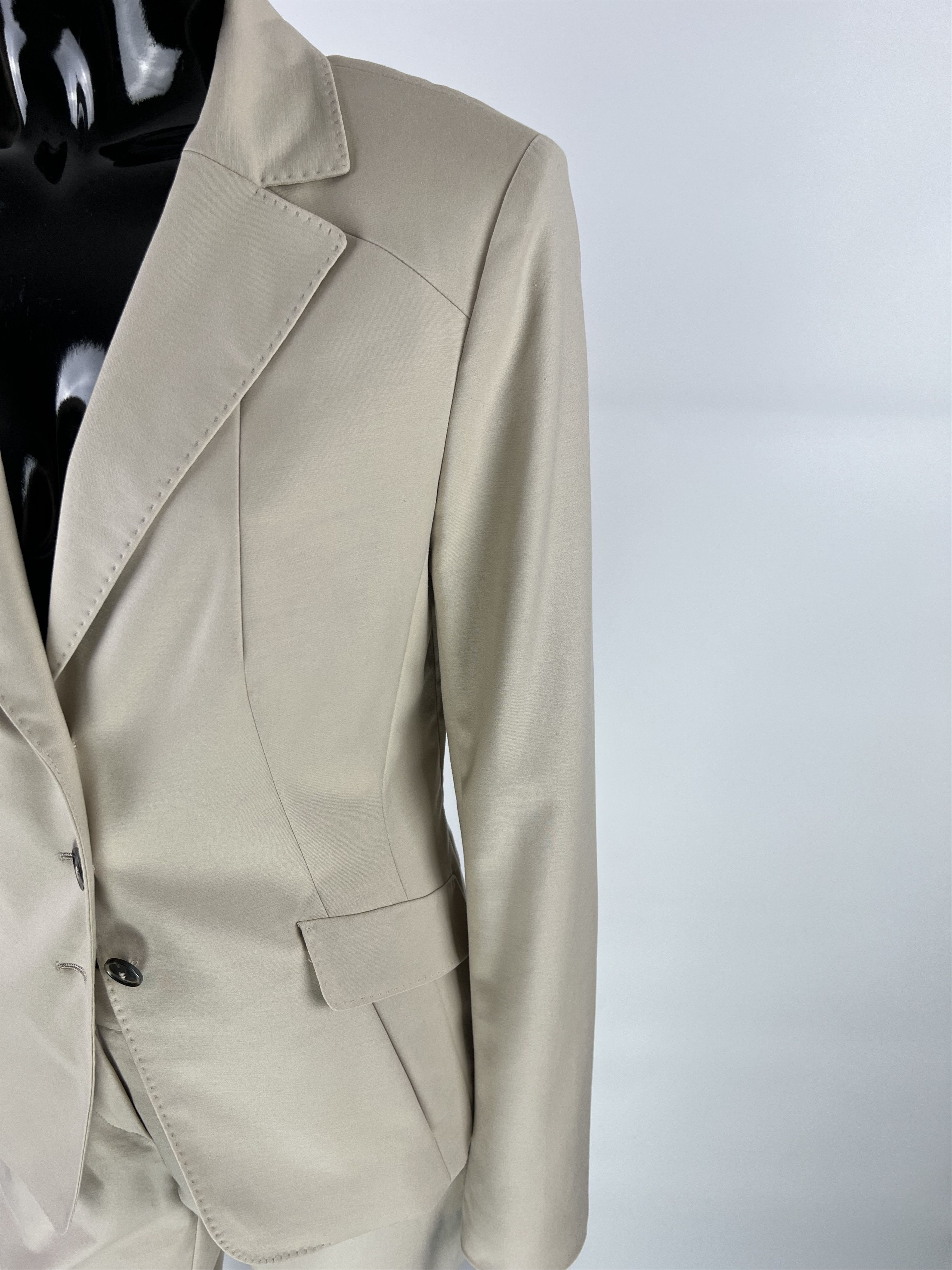 Designer Laurel Women's Beige Cotton Pant Suit Size US8 IT44 GB12 Size M / US 6-8 / IT 42-44 - 9 Thumbnail