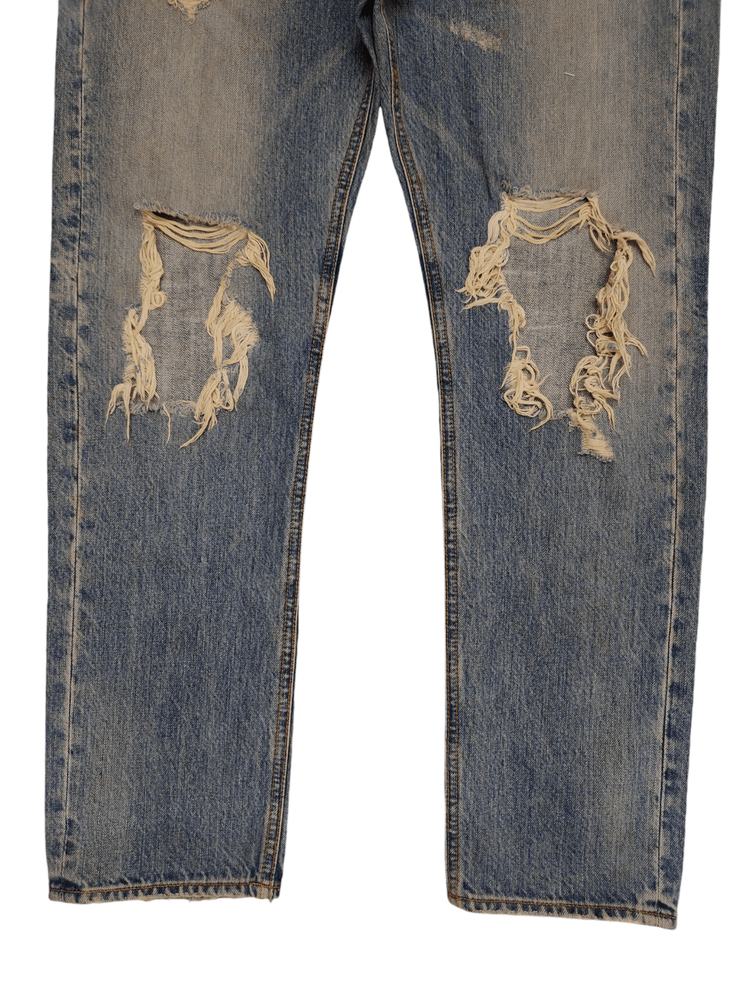 Kapital Legenda Tokyo Crazy Distress Faded Denim Jeans Size US 32 / EU 48 - 3 Thumbnail