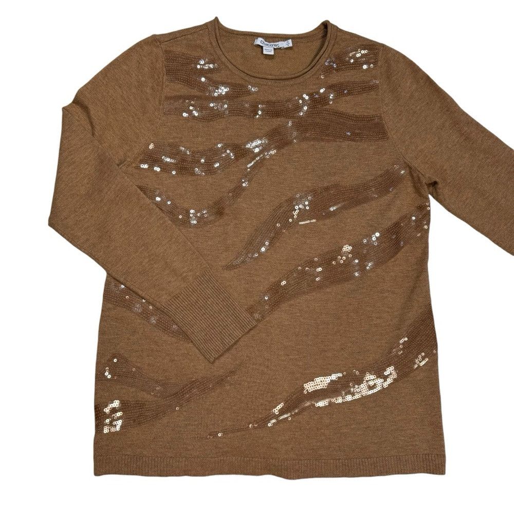 Chicos New Chico's ECOVERO Sequin Animal Print Soft Sweater Size 0 Size S / US 4 / IT 40 - 6 Thumbnail