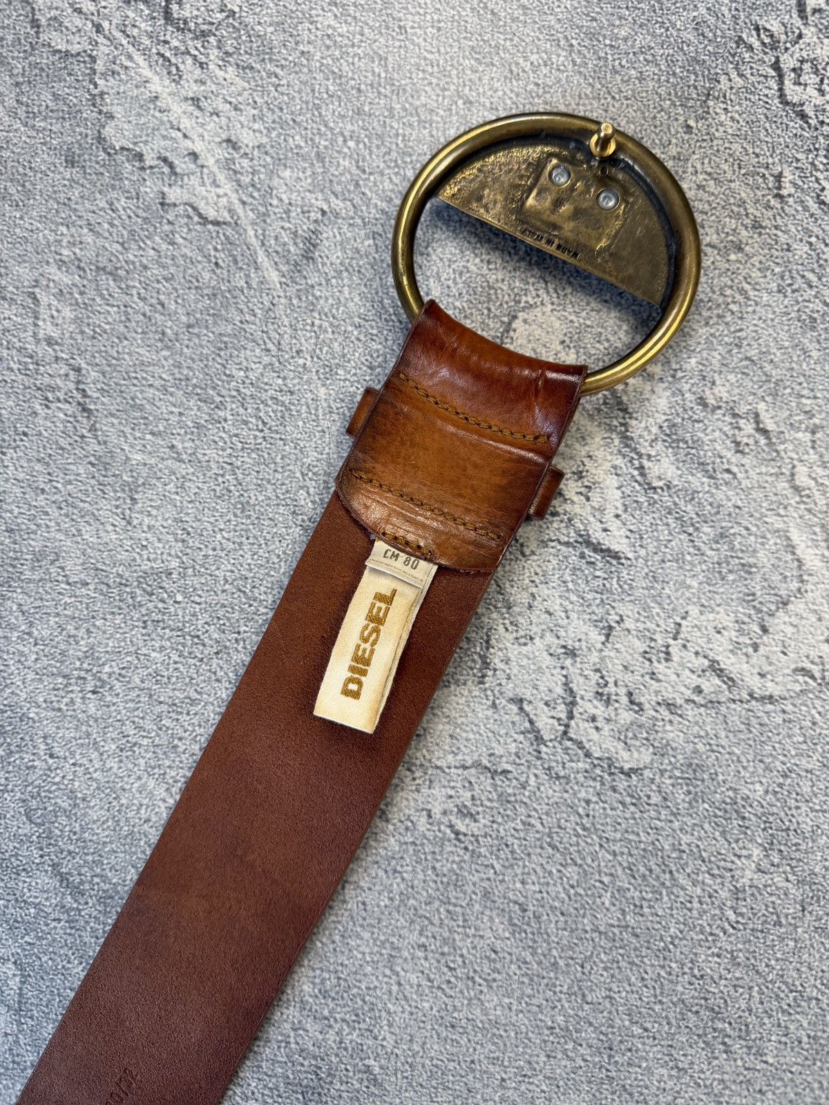 Diesel Vintage Y2K Diesel Belt Leather Metal Logo Japanese Size ONE SIZE - 7 Thumbnail