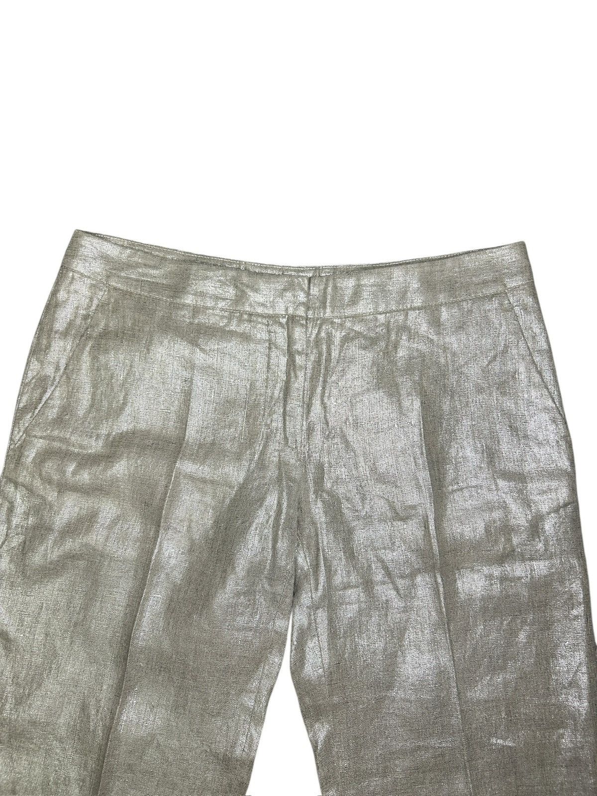 Alexander McQueen S/S 06 Gold Linen Capri Pants Size 26" / US 2 / IT 38 - 2 Thumbnail