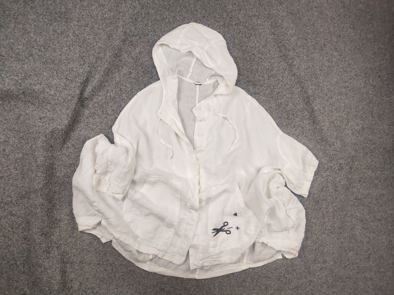 Rundholz Rundholz Asymmetric Button White linen Oversized Jacket Size M / US 6-8 / IT 42-44 - 1 Thumbnail