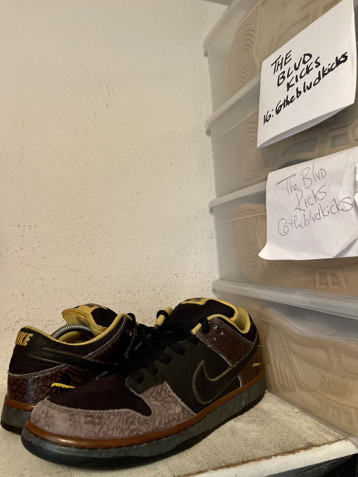 image of Nike Sb Dunk Low Premium Yellow Curb Shoes in Black, Men's (Size 11)