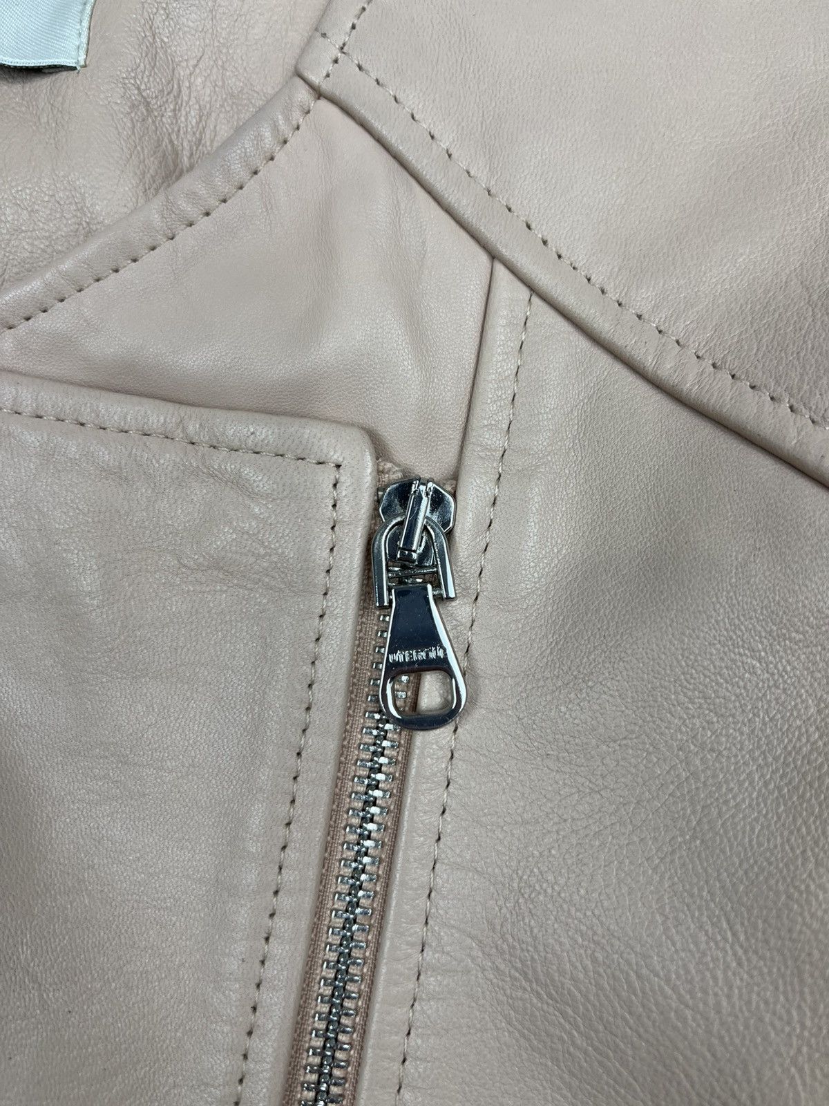Other Uterque Womens Beige Leather Jacket Size S / US 4 / IT 40 - 5 Thumbnail