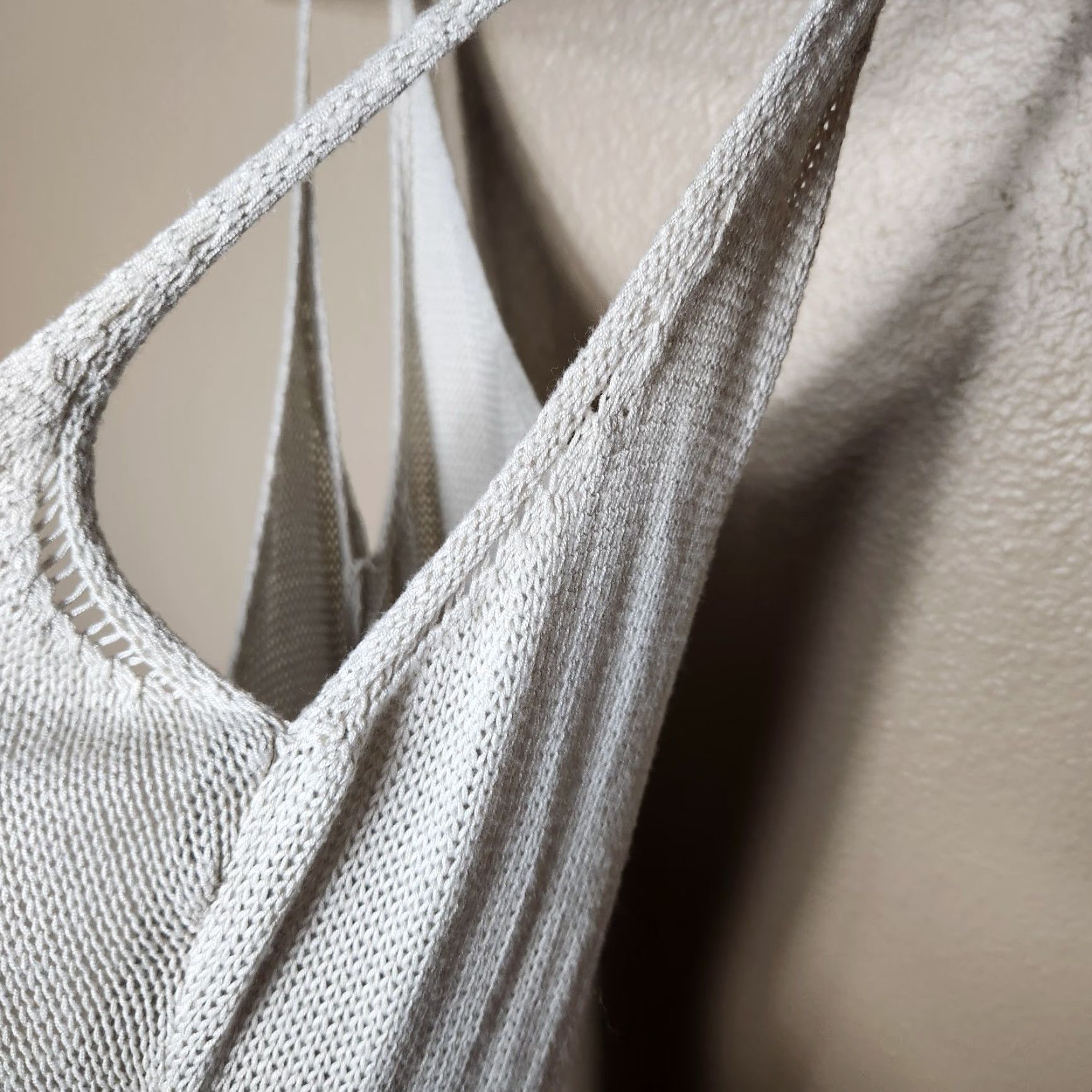 Vintage Womens |S| Beige Lightweight Open Knit Side Slit Knee Length Tank Cover-Up Shirt Size ONE SIZE - 7 Thumbnail