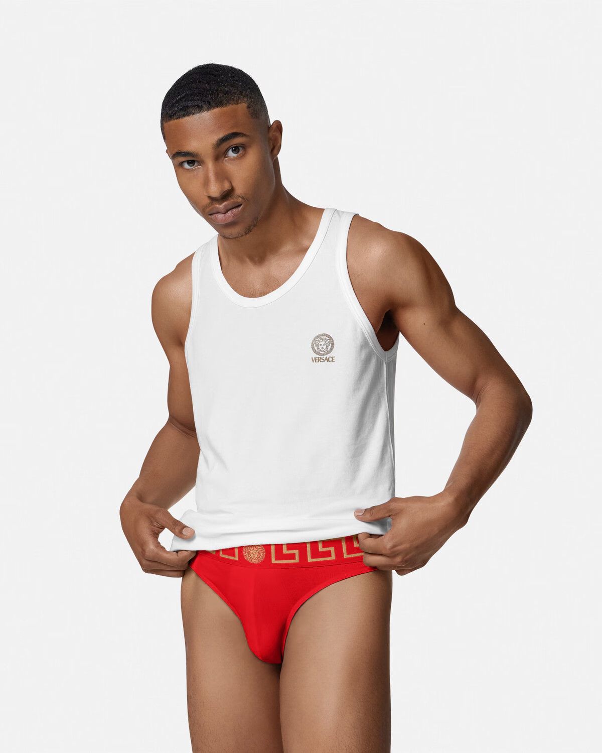 Versace 3 pairs VERSACE red thong w Greca Medusa waistband 6 / Large Size 36 - 2 Thumbnail