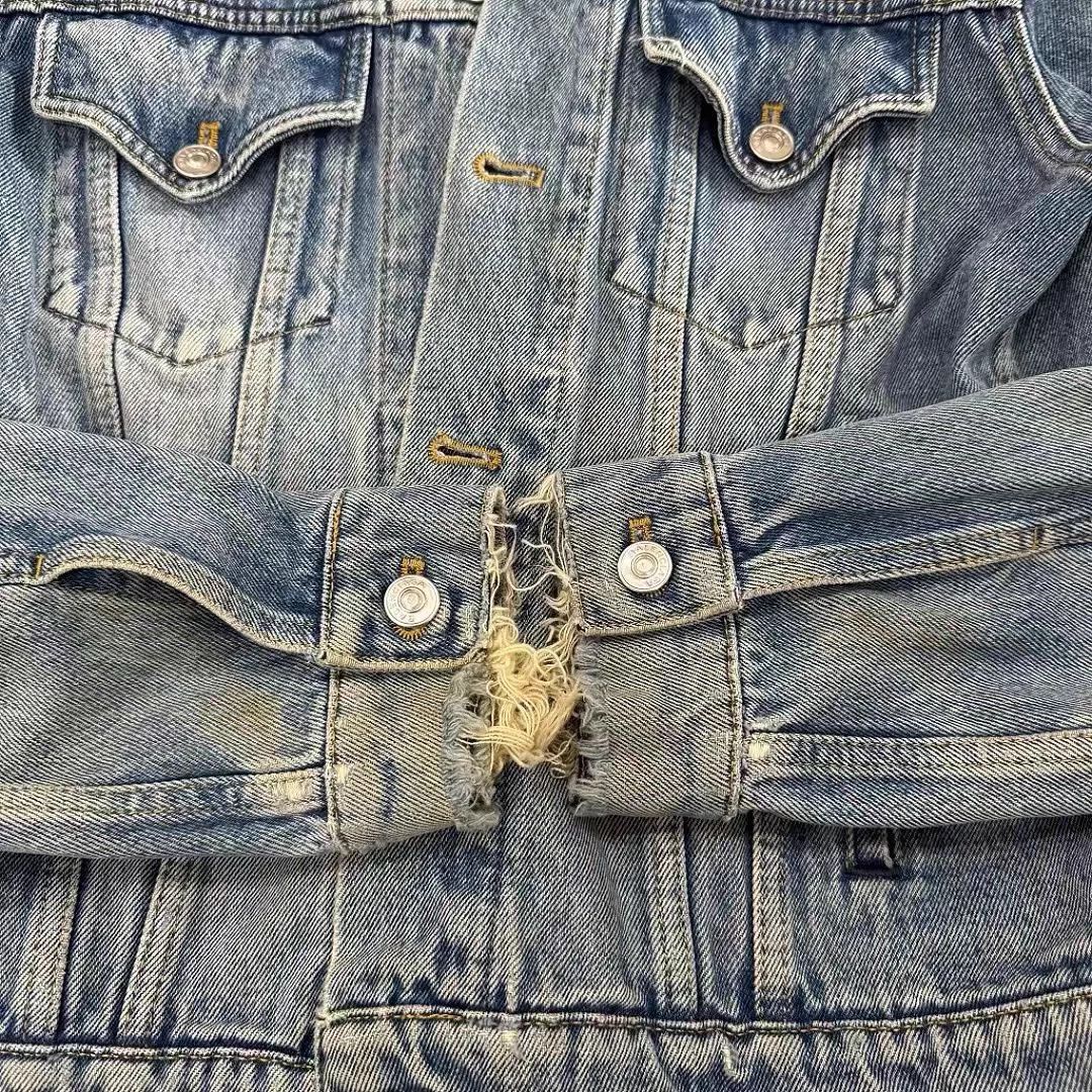 Balenciaga Balenciaga Neck Distressed Coke Denim Jacket Size M / US 6-8 / IT 42-44 - 5 Thumbnail