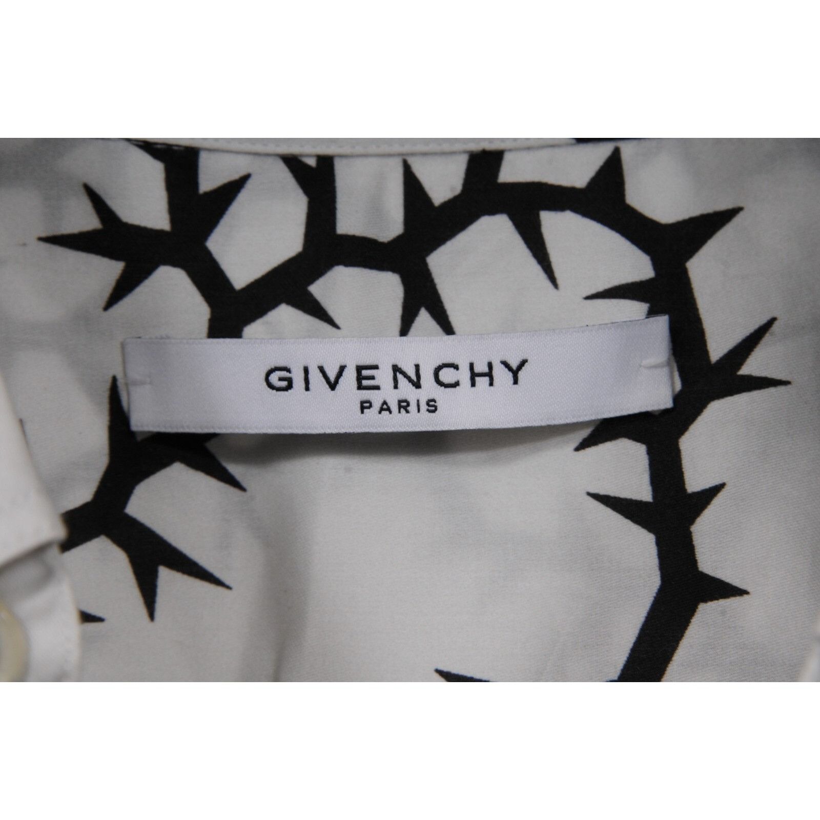 Givenchy Thorn Button Down Shirt 41/ 16 White Black Size US L / EU 52-54 / 3 - 7 Thumbnail