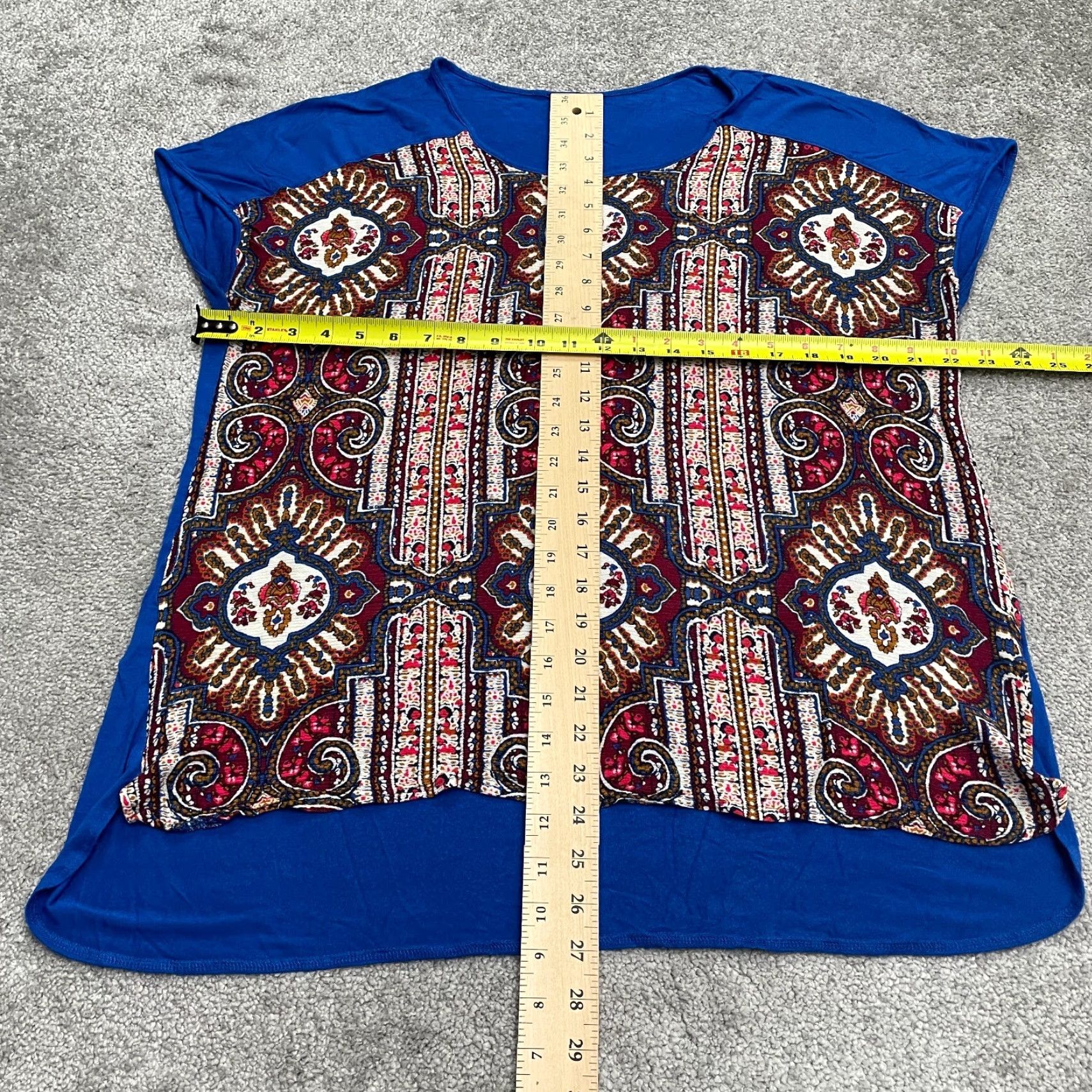 Vintage Unbranded Aztec Geometric Sleeveless Blue Knit Blouse Women's L Top Casual Shirt Cap Sleeve Modern Bohemian Skin Size L / US 10 / IT 46 - 6 Thumbnail