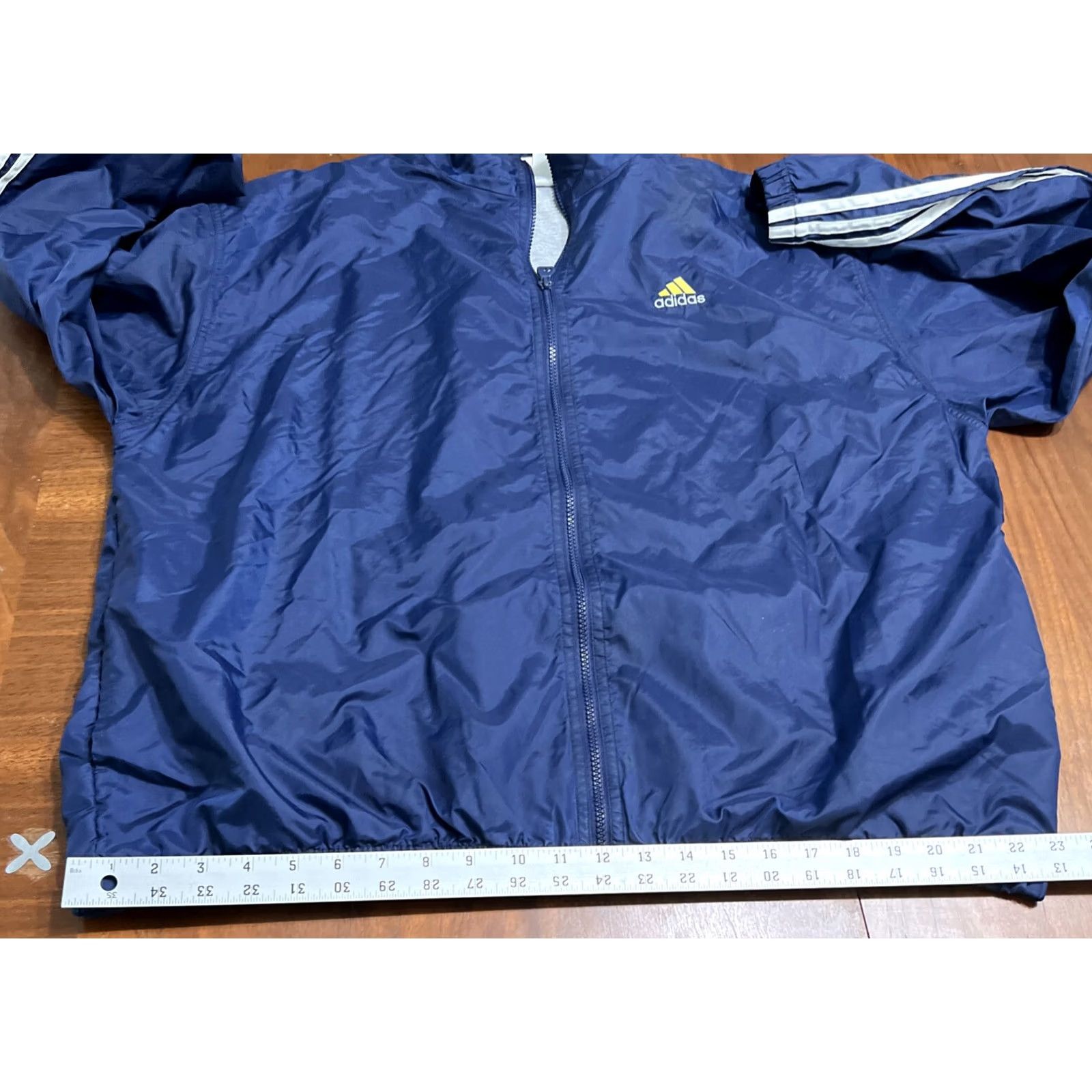 Adidas VINTAGE Adidas 3 Stripes Windbreaker Jacket Men XL Navy Blue Full Zip Lined 90s Size US XL / EU 56 / 4 - 7 Thumbnail