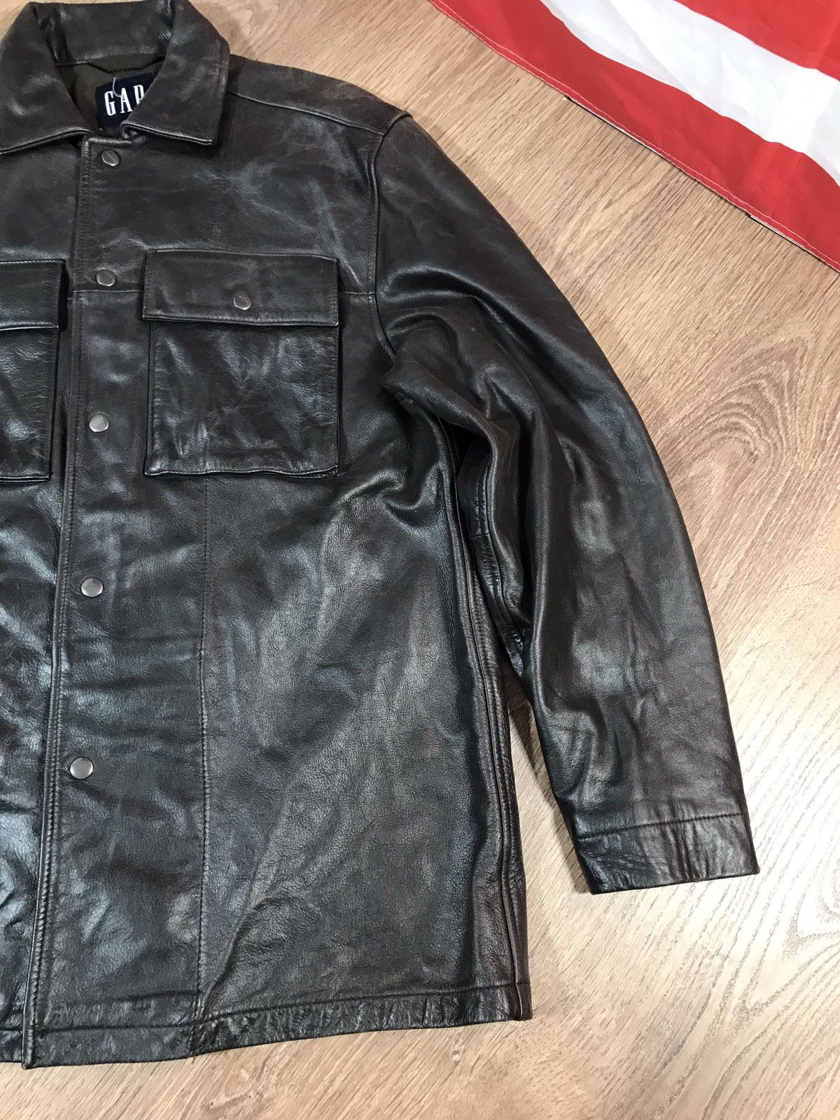 Gap Vintage Distressed Gap Leather Bicker Jacket Size US M / EU 48-50 / 2 - 3 Thumbnail