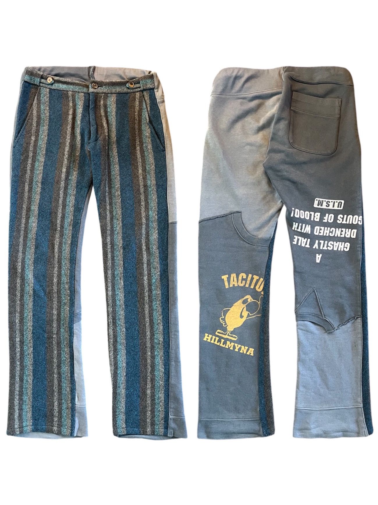 Undercover AW03 Paper Doll Hybrid Striped Wool Pants Size US 32 / EU 48 - 1 Thumbnail