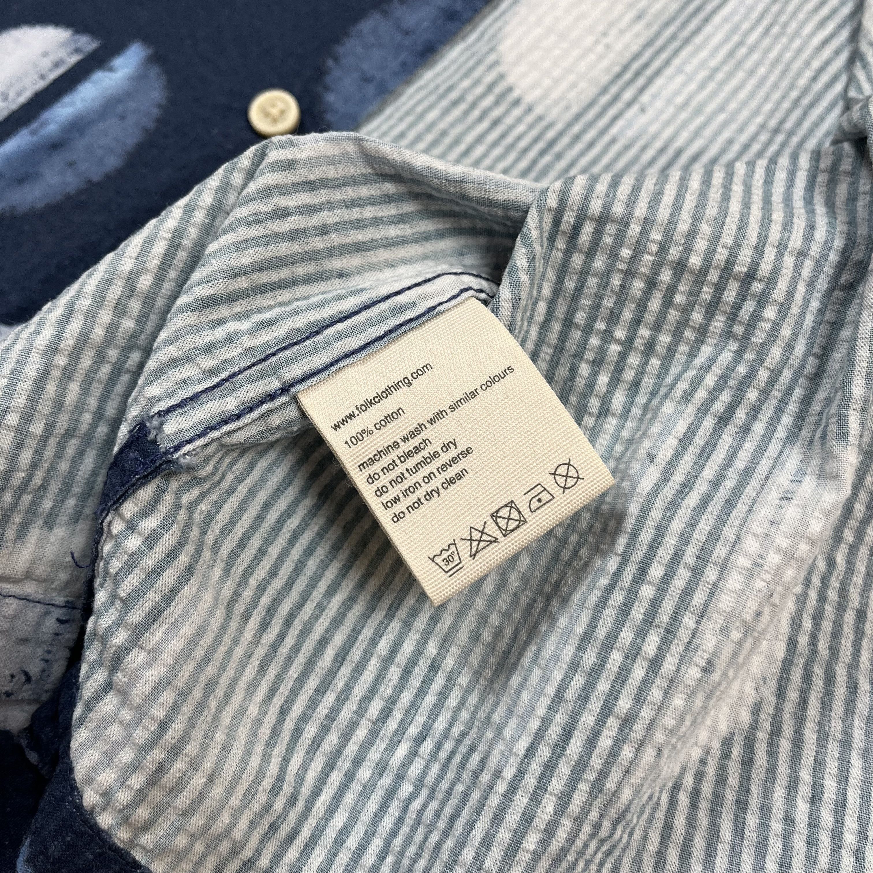 Folk Folk Geometric Pattern Button Up Short Sleeve Shirt Size US M / EU 48-50 / 2 - 9 Thumbnail