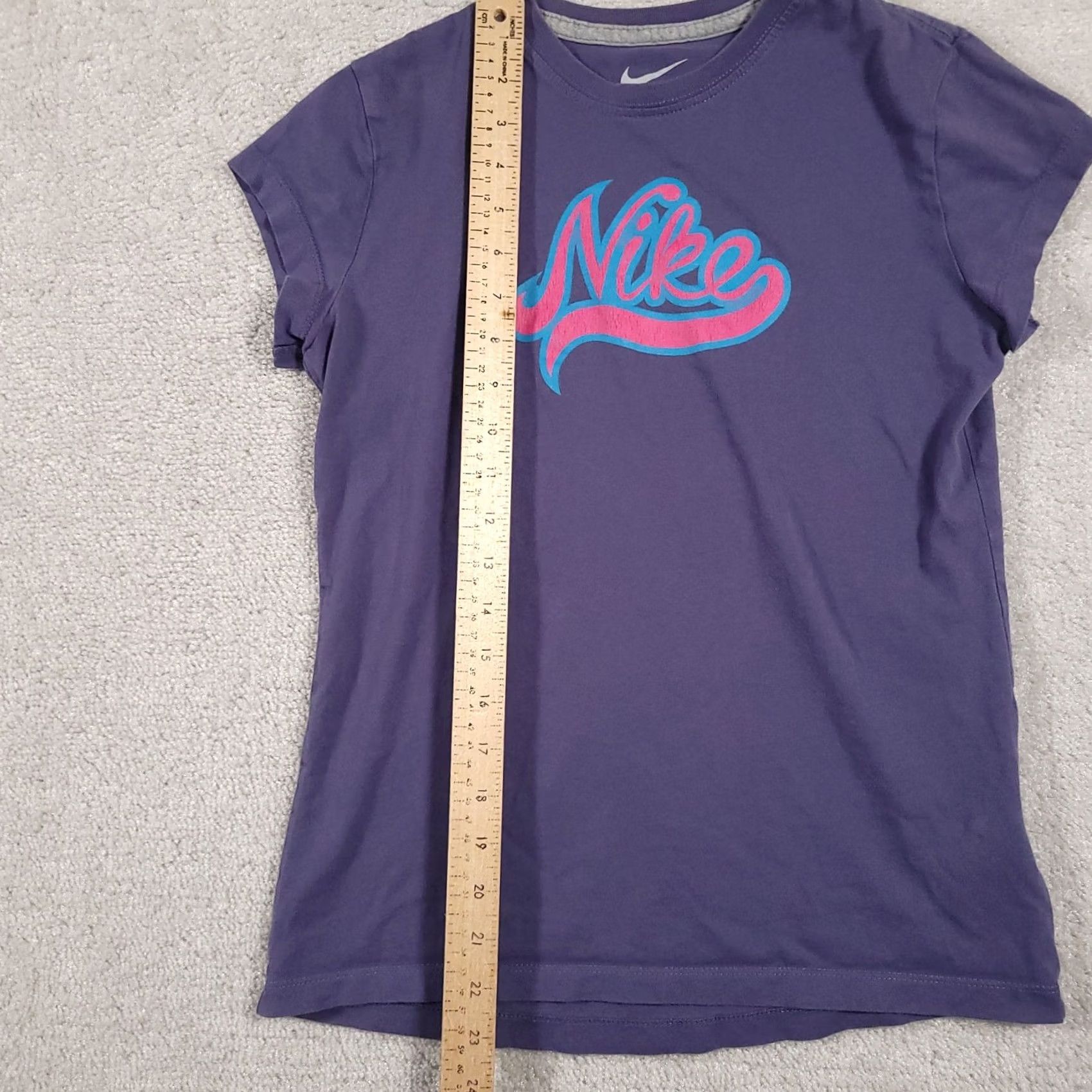 Nike VINTAGE Nike Shirt Womens Medium Purple Blue Pink Script Graphic Athletic Tee T-Shirt Size M / US 6-8 / IT 42-44 - 6 Thumbnail
