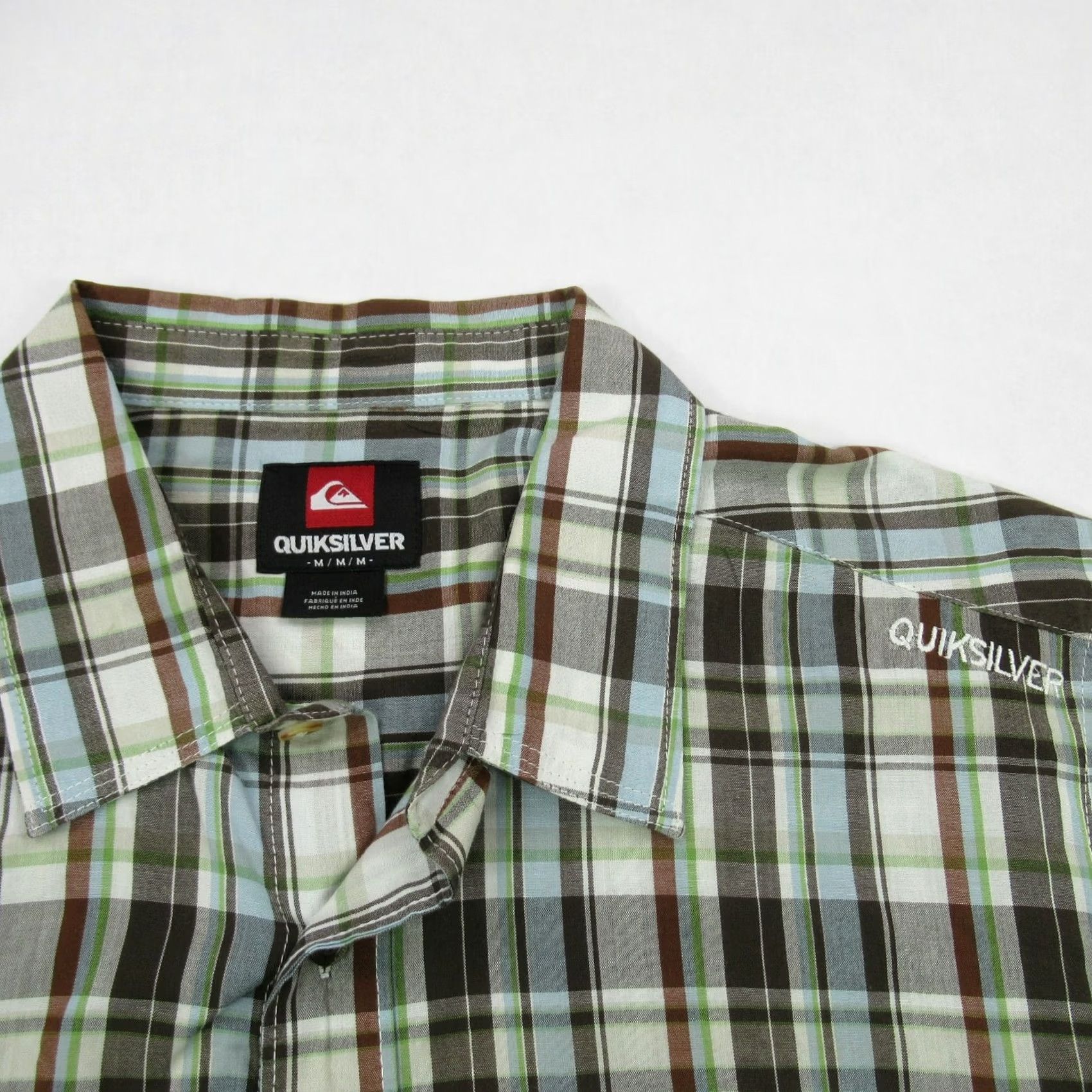 Quiksilver Quiksilver Shirt Mens Medium Plaid Short Sleeve Button Front Pockets Size US M / EU 48-50 / 2 - 2 Thumbnail
