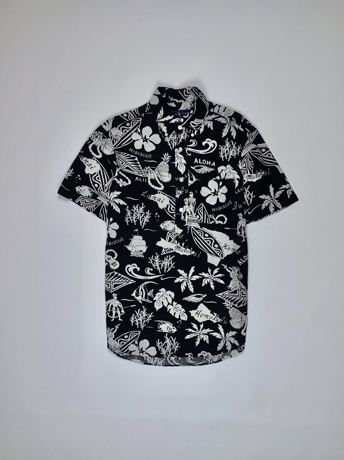 🚨 Polo Ralph Lauren linen Hawaiian button shirt tee man’s S