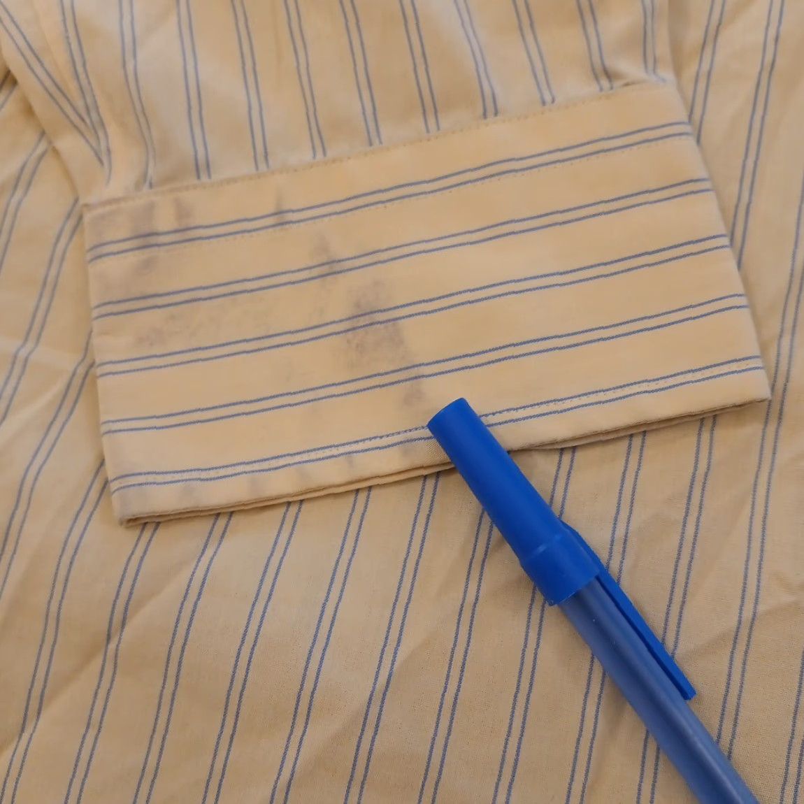 Lands' End Lands' End Shirt Mens 17 Tall Yellow Striped Long Sleeve Button-Up Size US XL / EU 56 / 4 - 6 Thumbnail