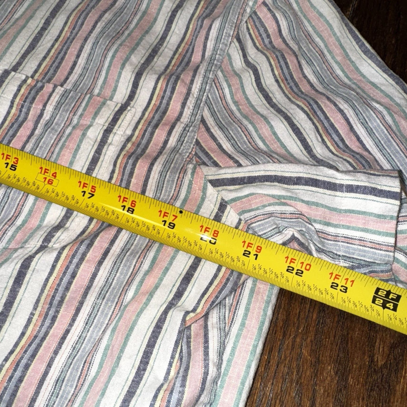 Marine Layer Marine Layer Striped Button Up Shirt Mens Medium Hemp Blend Tencel Beach Collar Size US M / EU 48-50 / 2 - 8 Thumbnail