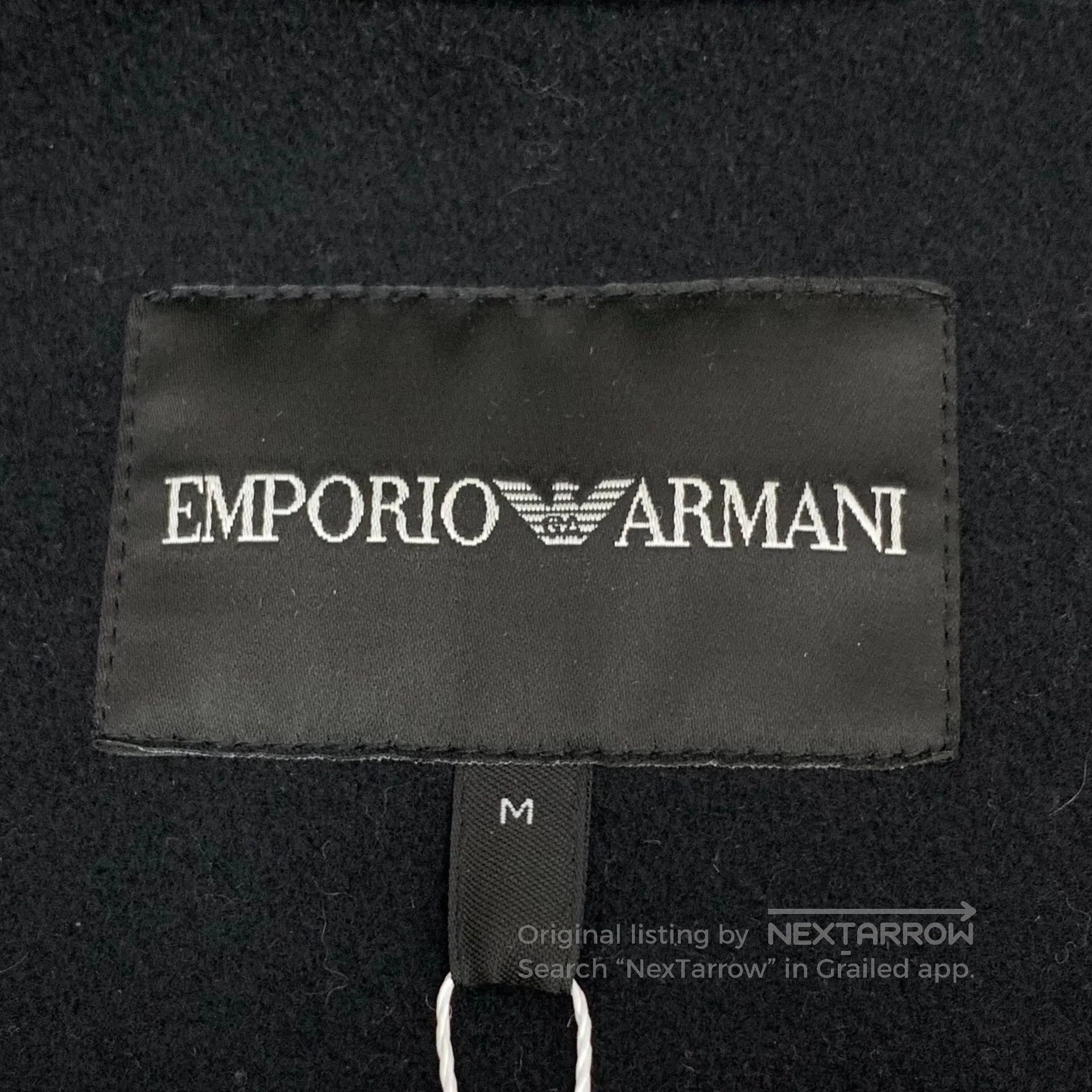 Armani Armani Black leather and wool blend stand collar single-br Size US M / EU 48-50 / 2 - 5 Thumbnail