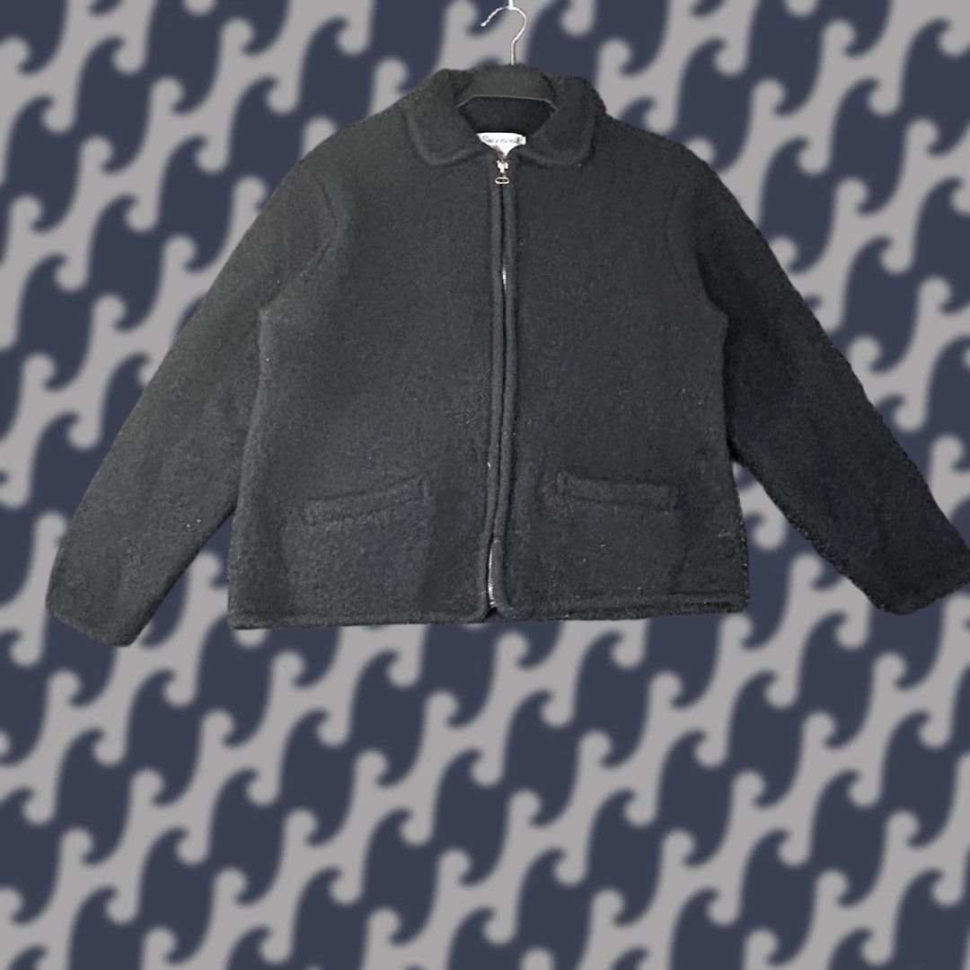 Vintage VINTAGE Eminent Wool Crop Jacket Black Full Zip Collared Cardigan Women M Size M / US 6-8 / IT 42-44 - 1 Thumbnail