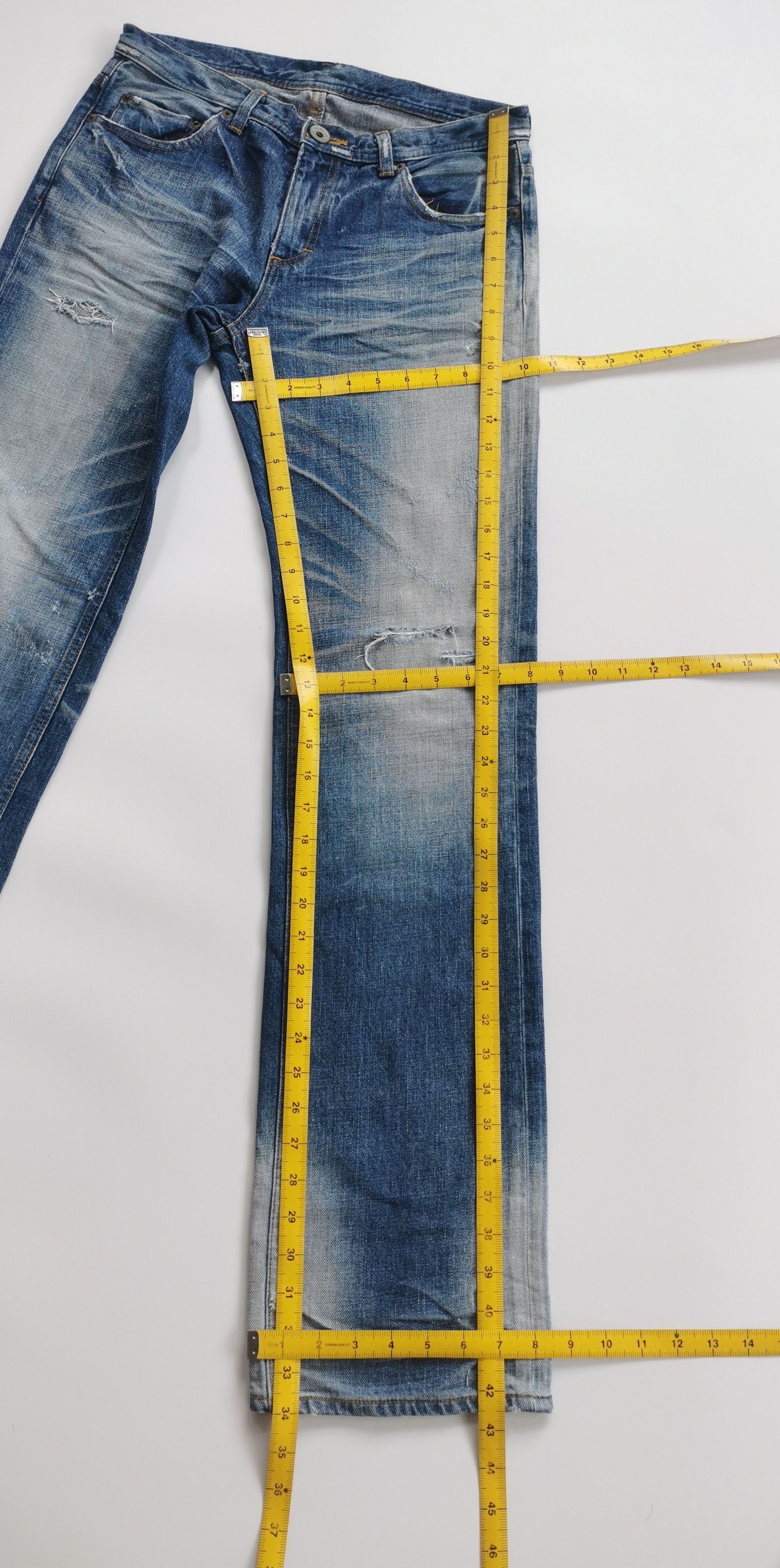 Full Count & Co. Flare Dresslave Distressed Faded Denim Jeans Like Fullcount Size US 30 / EU 46 - 7 Thumbnail