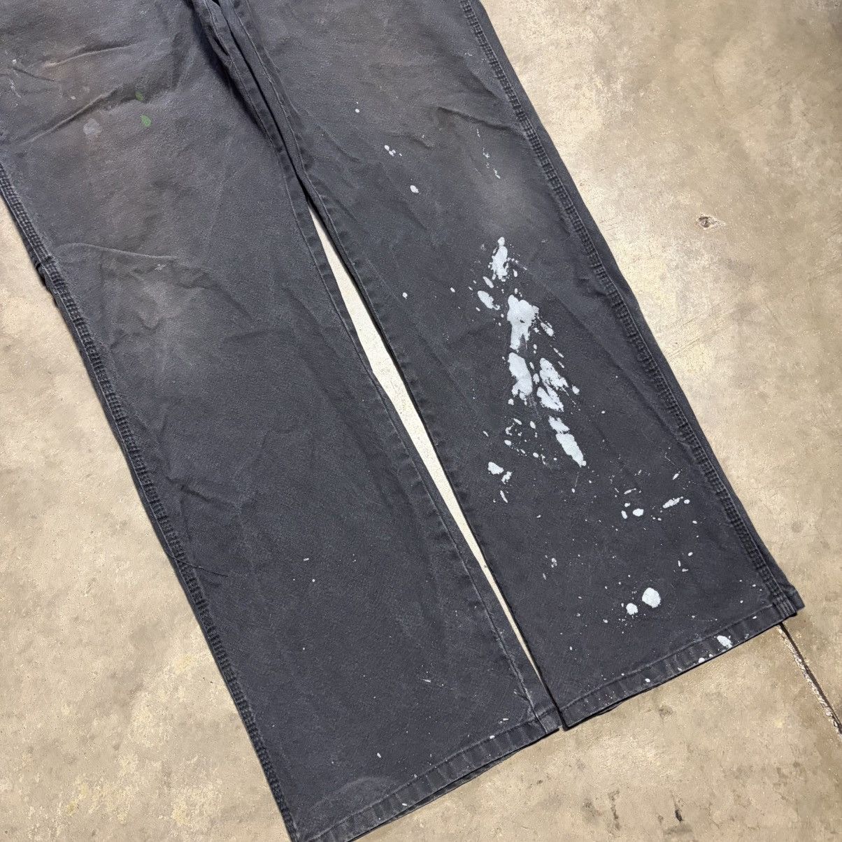 Dickies Vintage Dickies Carpenter Pants Faded Black Paint Splatter Size US 36 / EU 52 - 2 Thumbnail
