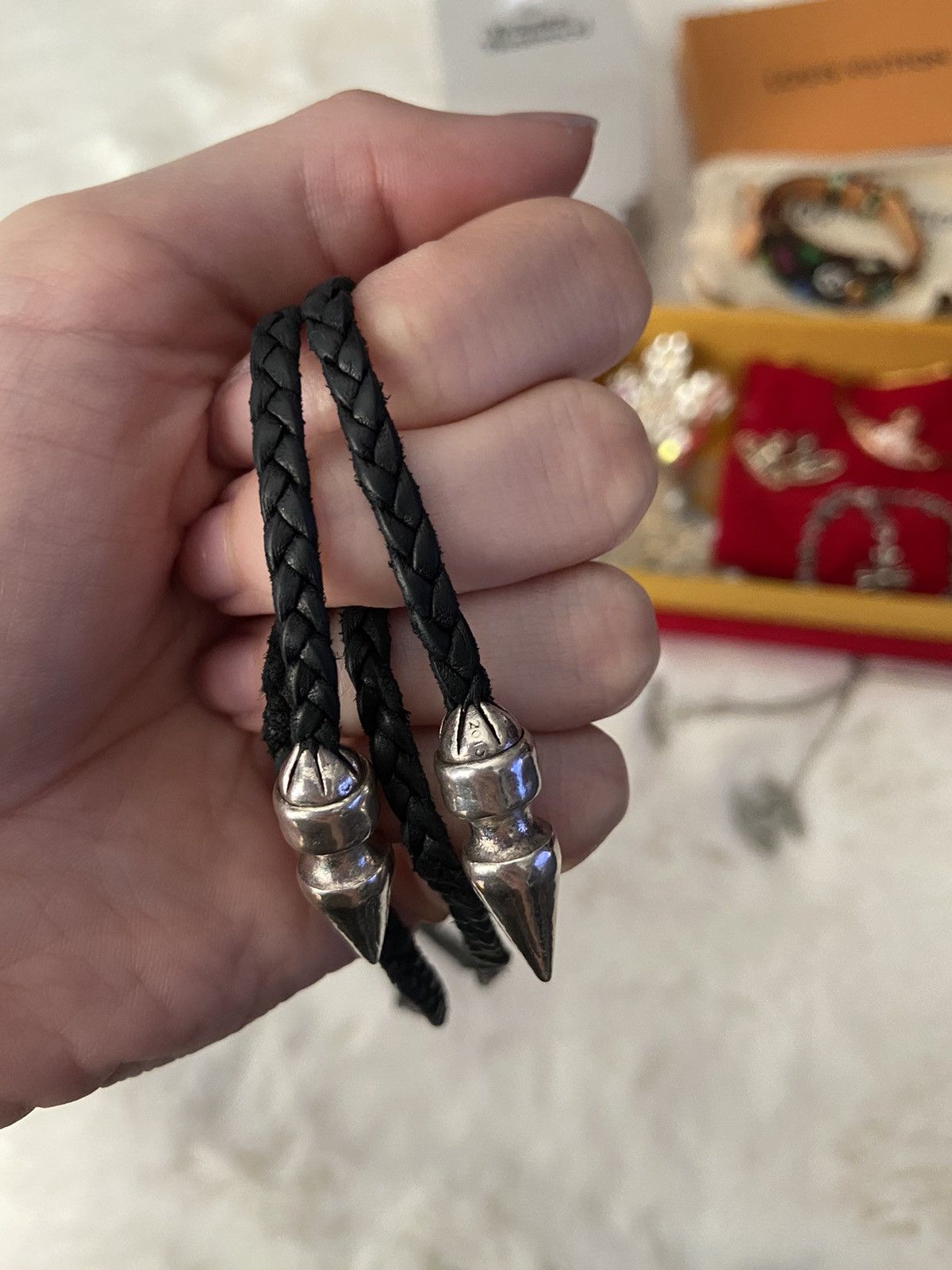 Chrome Hearts SPIKE LEATHER BRAID