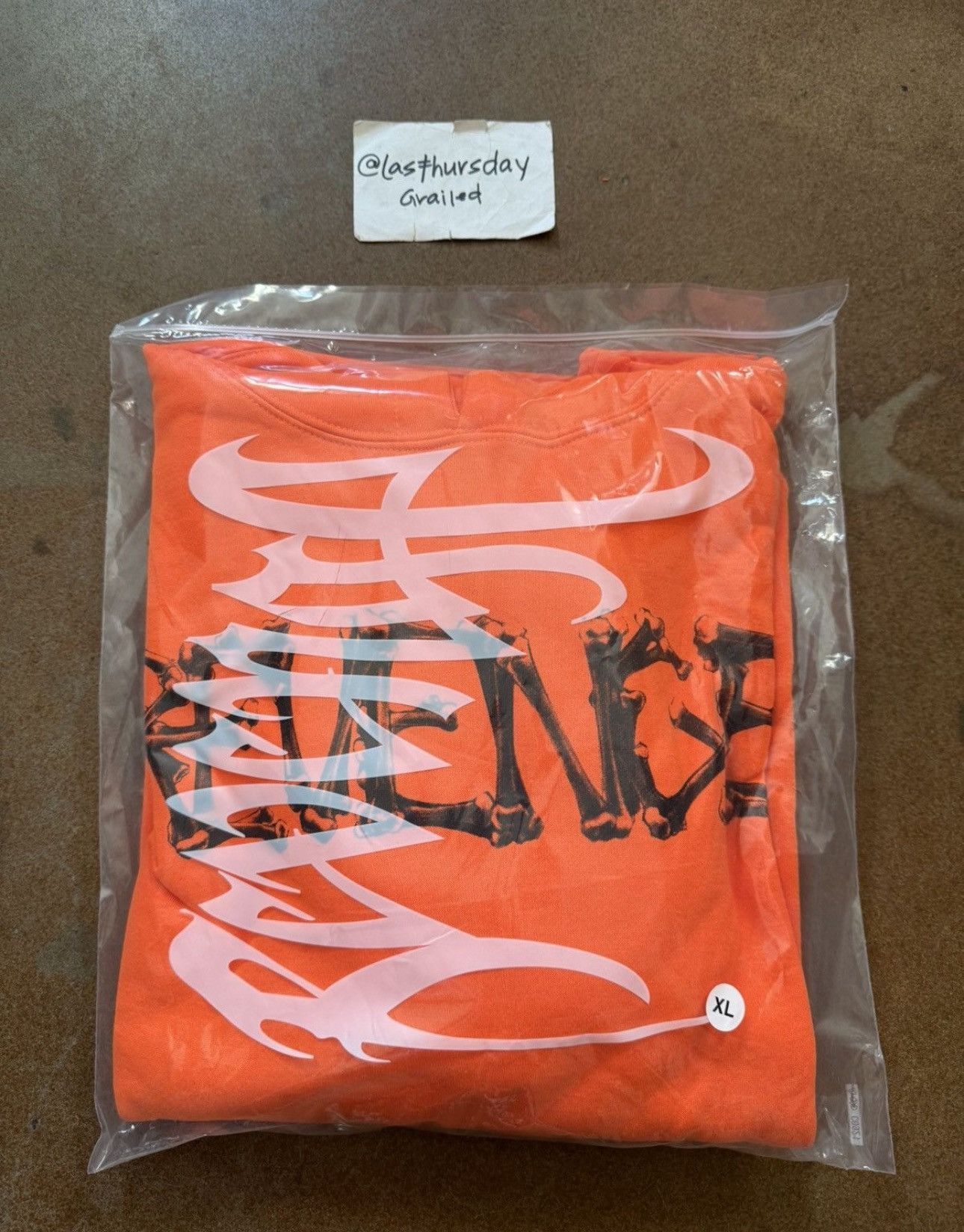 Revenge Revenge x Lil Durk Bones Hoodie Orange XL Size US XL / EU 56 / 4 - 3 Thumbnail