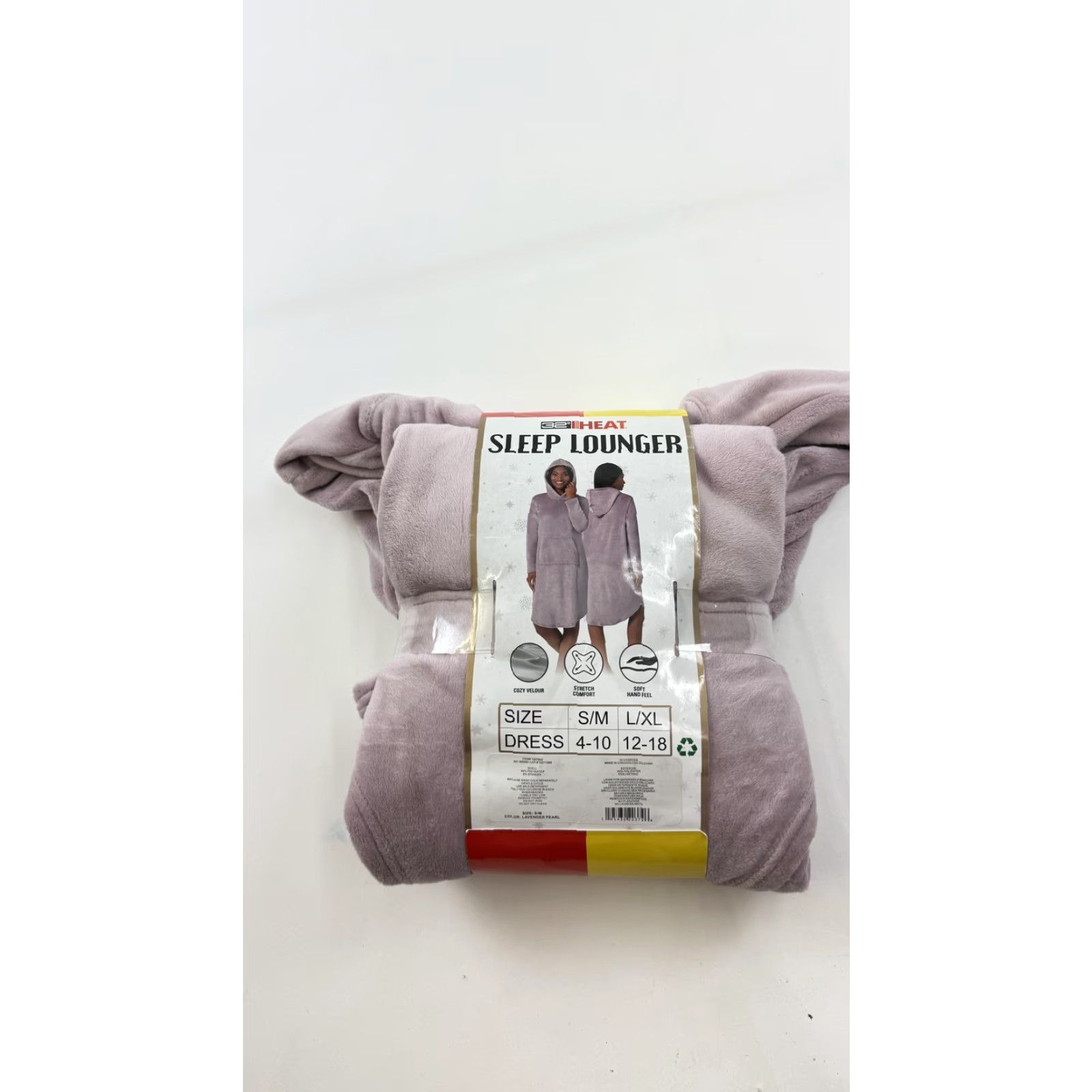Vintage 32 Degrees Heat Sleep Lounger Womens S/M Purple Velour Hooded Chemise Sleepwear Size ONE SIZE - 2 Thumbnail