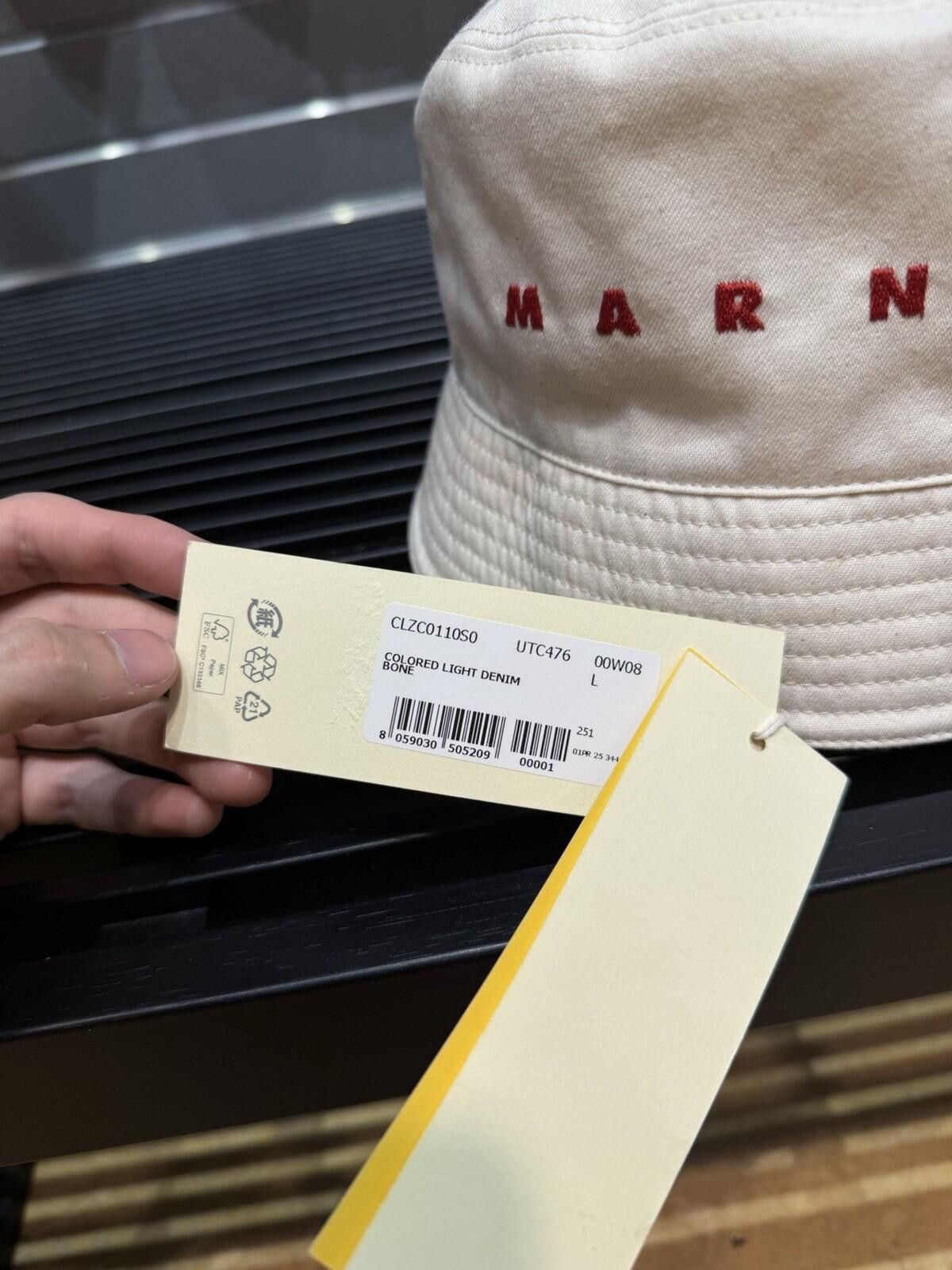 The Unbranded Brand MARNI Organic Gabardine Embroidered Logo Bucket Hat (L) Size ONE SIZE - 10 Thumbnail