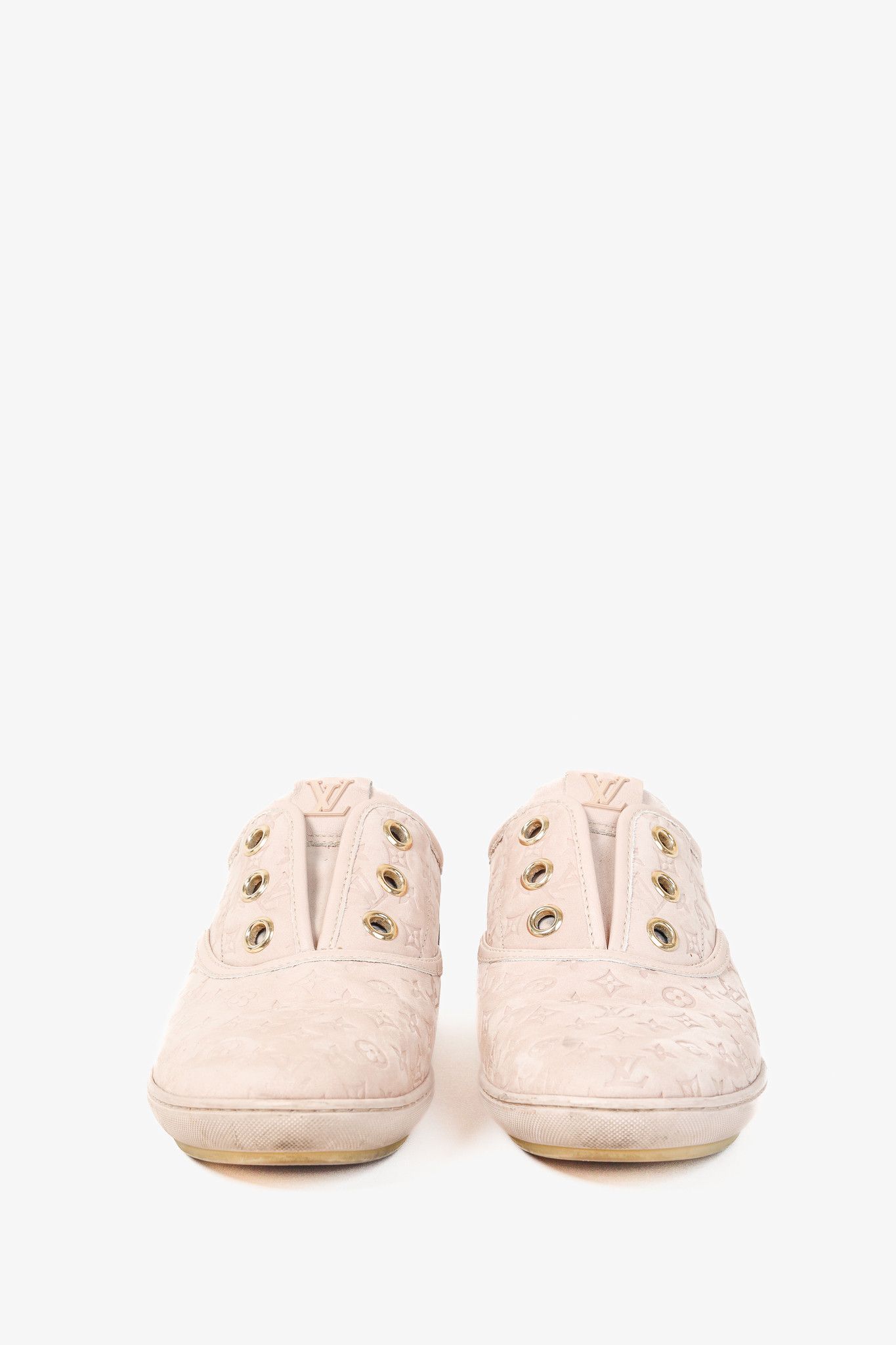 Louis Vuitton Louis Vuitton Popincourt Monogram Embossed Nubuck Sneakers Size US 5 / IT 35 - 2 Thumbnail