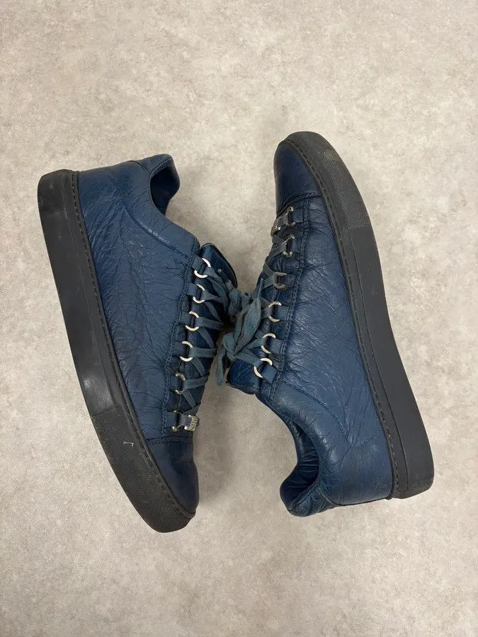 Balenciaga Balenciaga Arena Low Navy Leather Sneakers Size US 8.5 / EU 41-42 - 6 Thumbnail