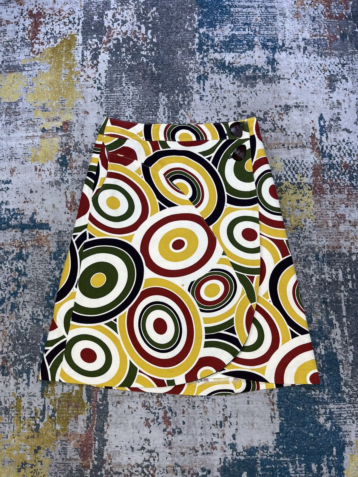 Japanese Brand Sortir Retro 70s Style A-Line Circular Mini Skirt Size 26" / US 2 / IT 38 - 1 Thumbnail