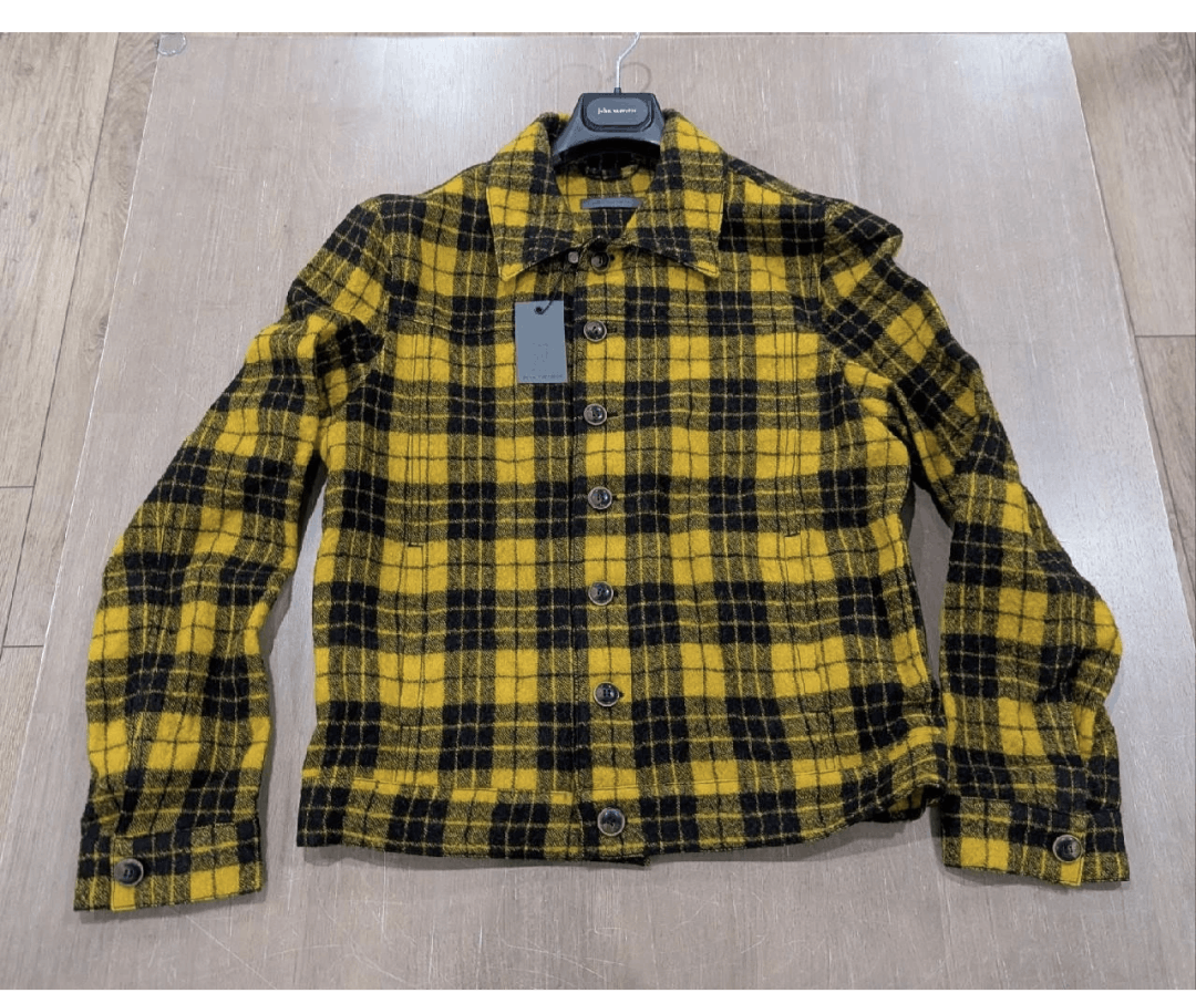 John Varvatos John Varvatos Plaid Wool Blouson Jacket Canary 48 Size US M / EU 48-50 / 2 - 1 Thumbnail