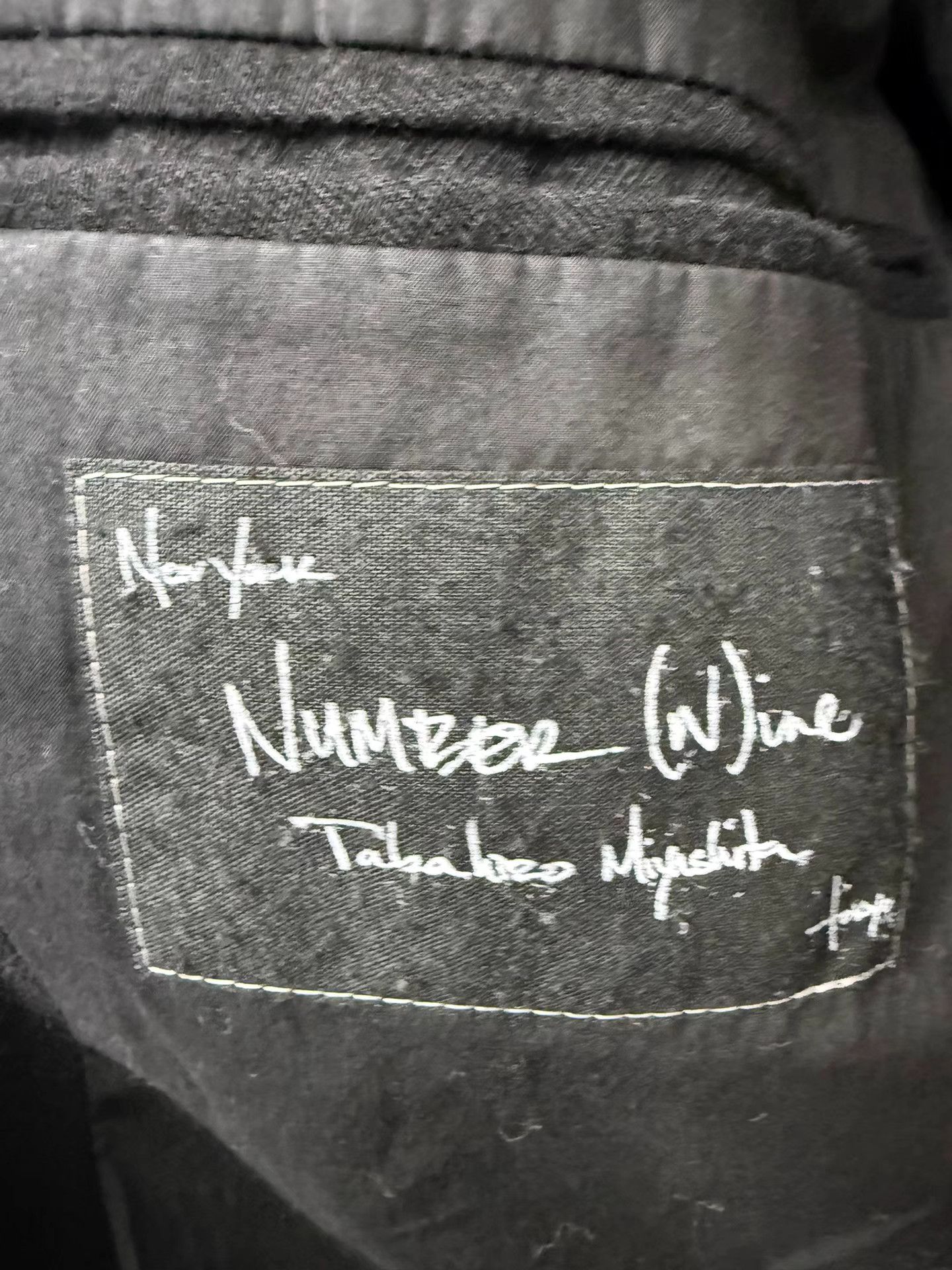 Number (N)ine Number (N)ine 06AW NOIR Wool Coat with Leather Paneling K20 Size US L / EU 52-54 / 3 - 7 Thumbnail