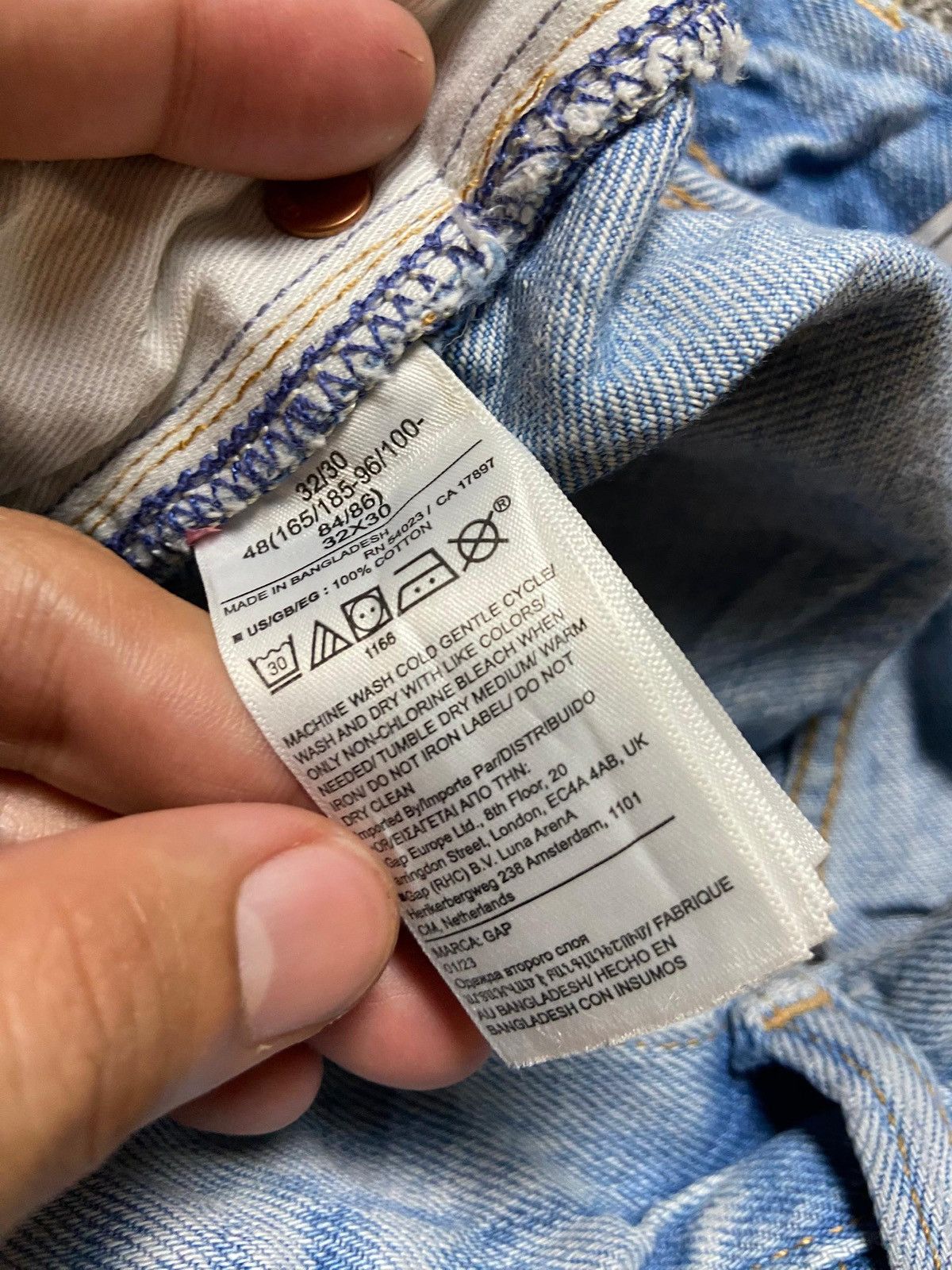 Gap × Vintage GAP 90’s Loose Cut Distressed Denim Ripped Jeans (123) Size US 33 - 5 Thumbnail
