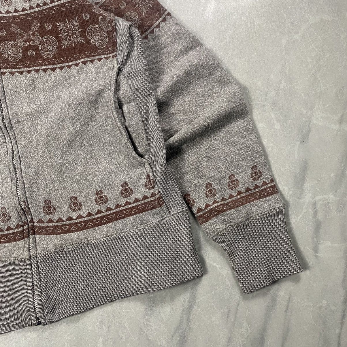 Defective Struct Rare y2k Defective Struct Goth Skull Paisley Zip Up Size US S / EU 44-46 / 1 - 2 Thumbnail